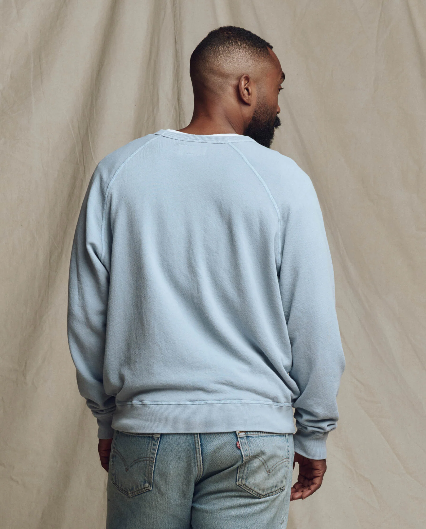 The Men's College Sweatshirt. Solid -- Whisper Blue - Image 2