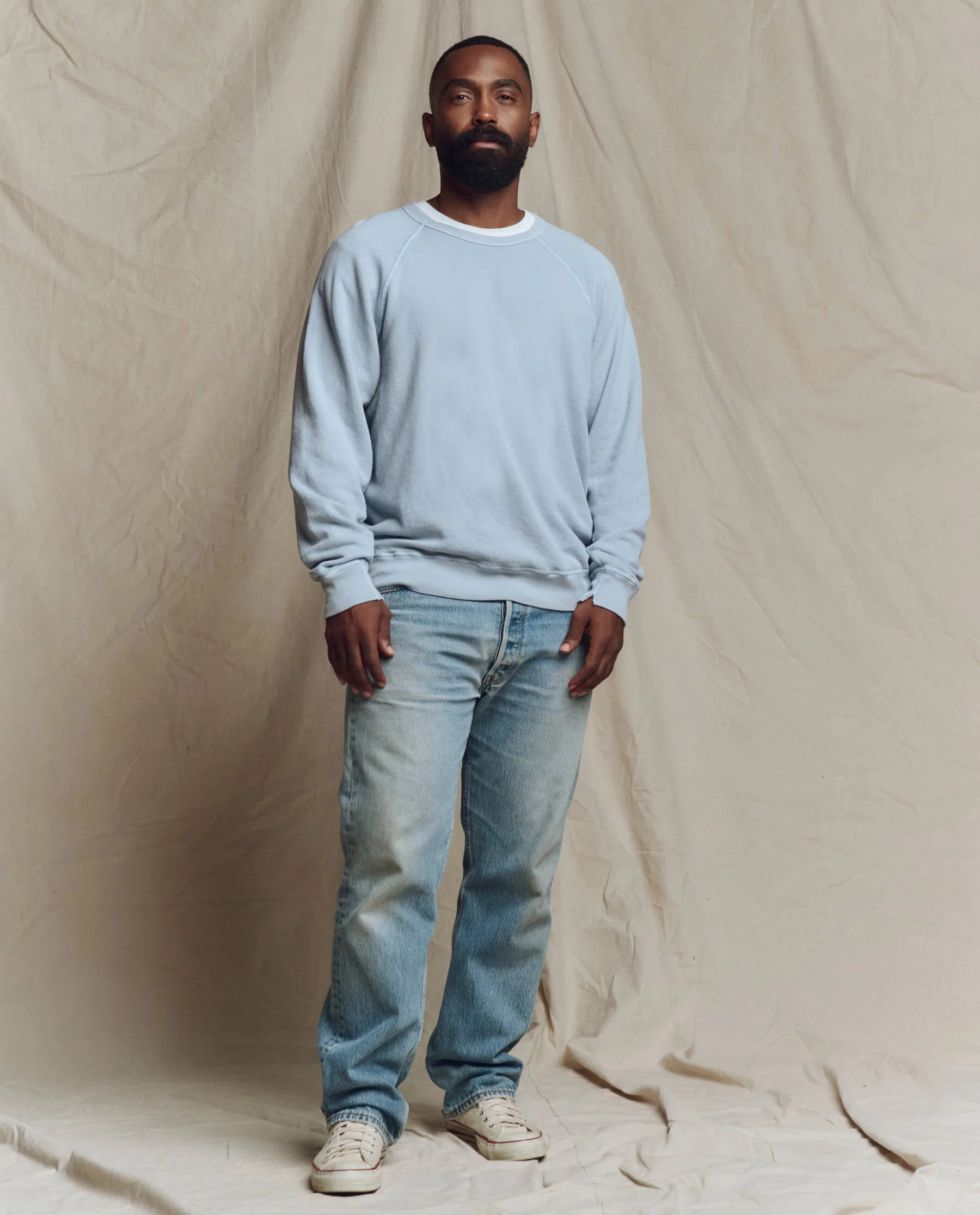The Men's College Sweatshirt. Solid -- Whisper Blue - Image 5