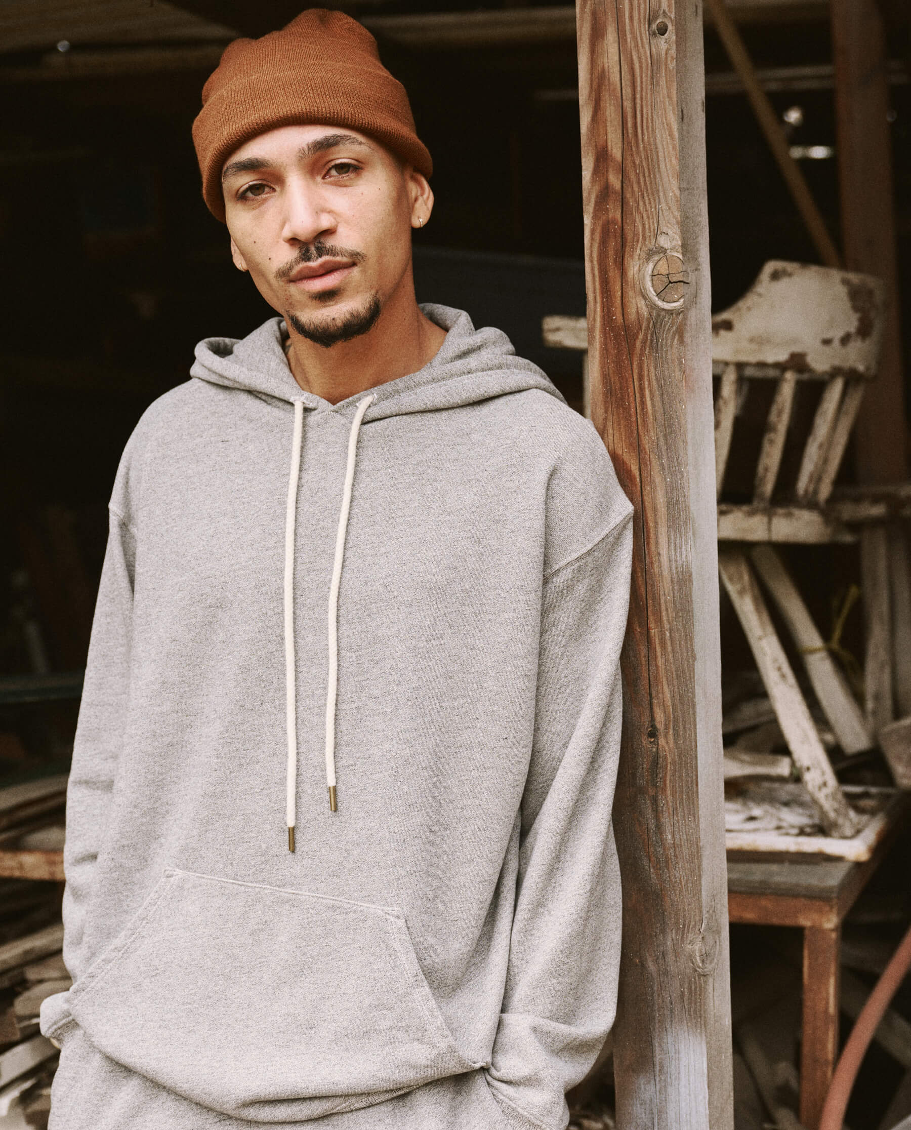 The Men's Gym Drawstring Hoodie. -- Varsity Grey - Image 2