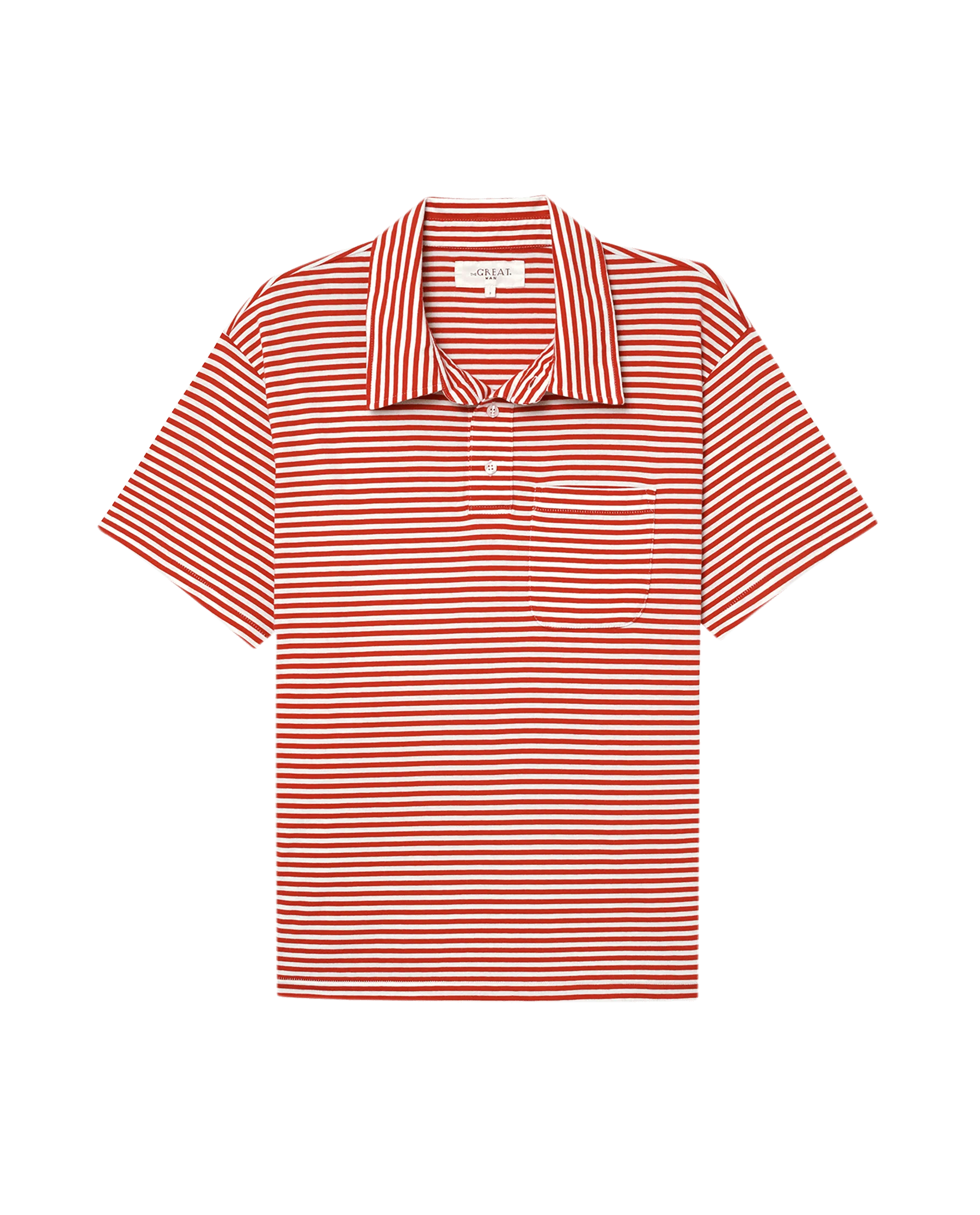 The Men's Lacrosse Polo. -- Sun Cherry Stripe - Image 5