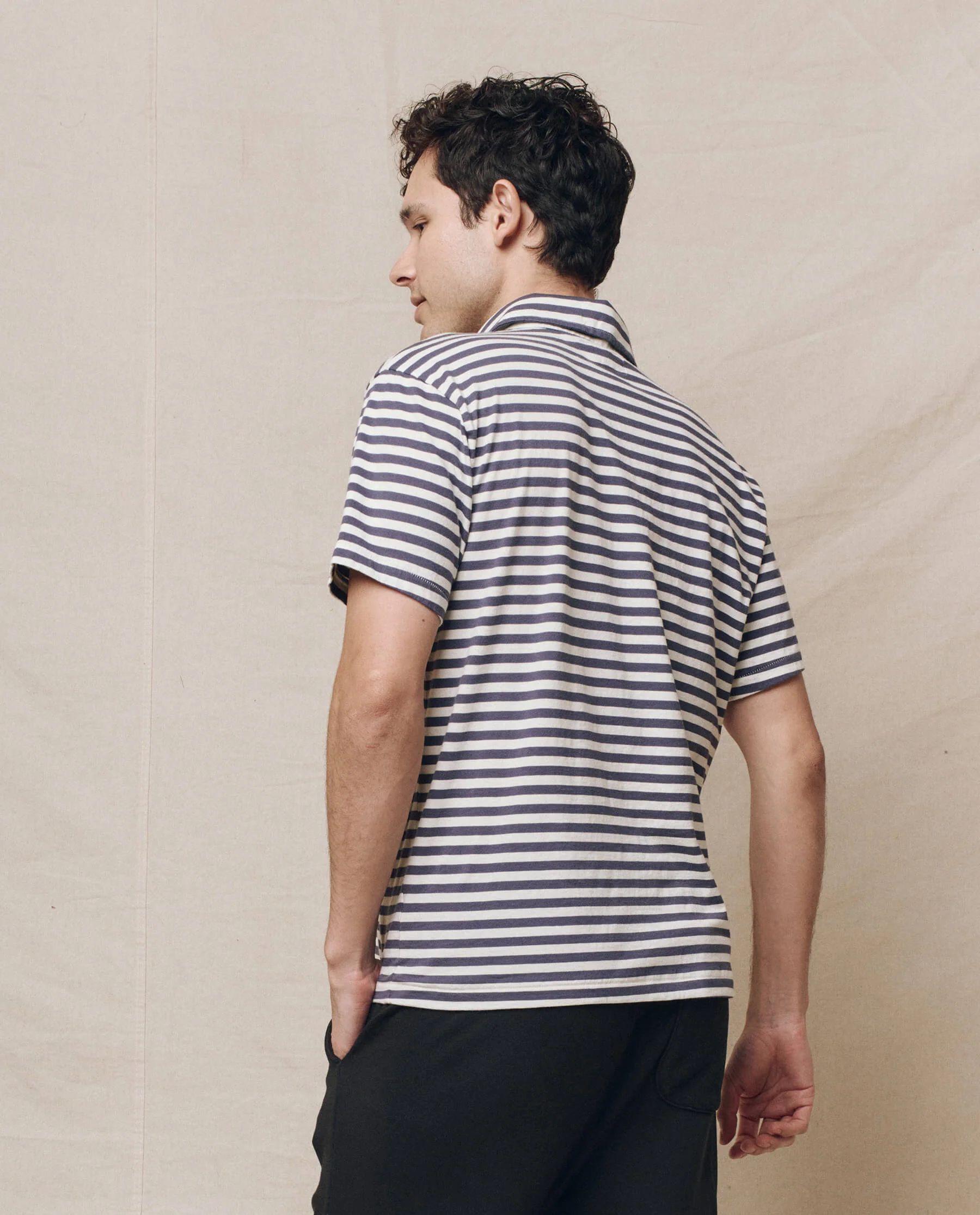 The Men's Lacrosse Polo. -- Vintage Blue Stripe - Image 2