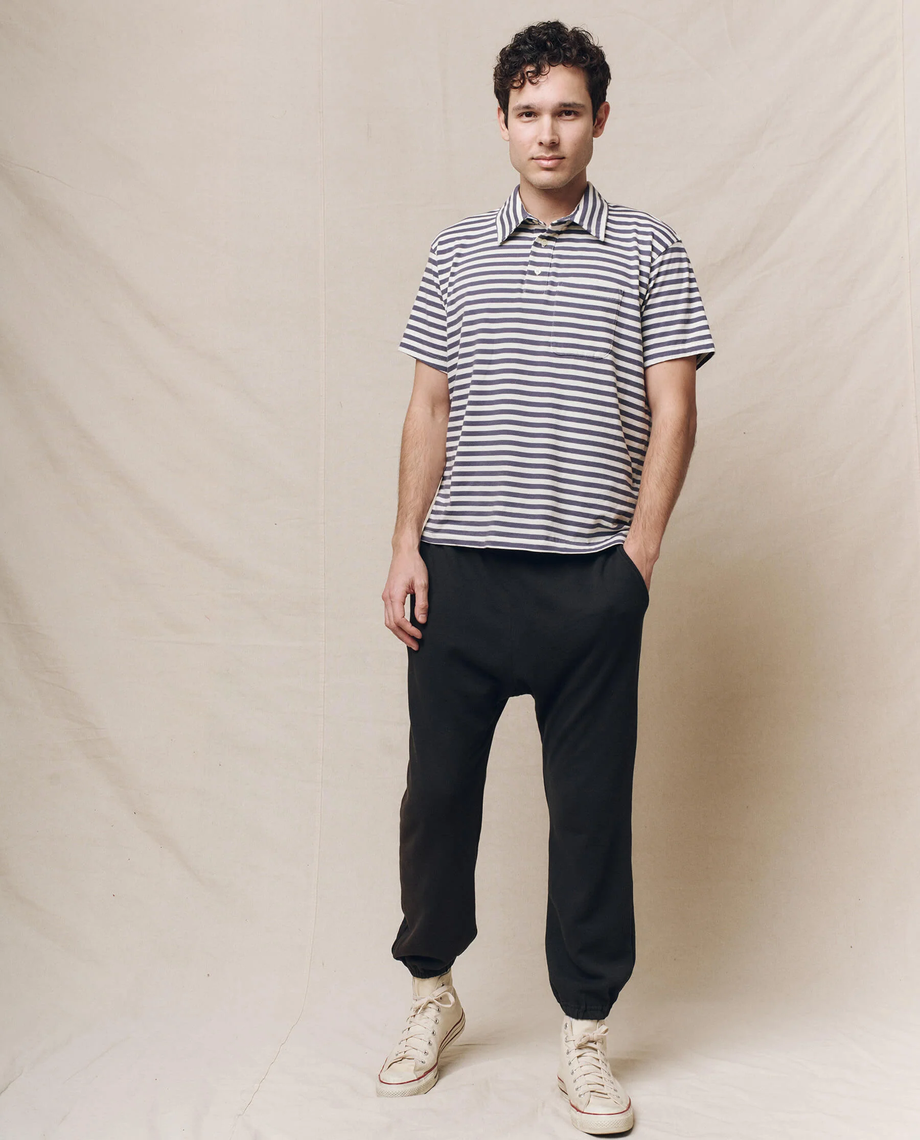 The Men's Lacrosse Polo. -- Vintage Blue Stripe - Image 4
