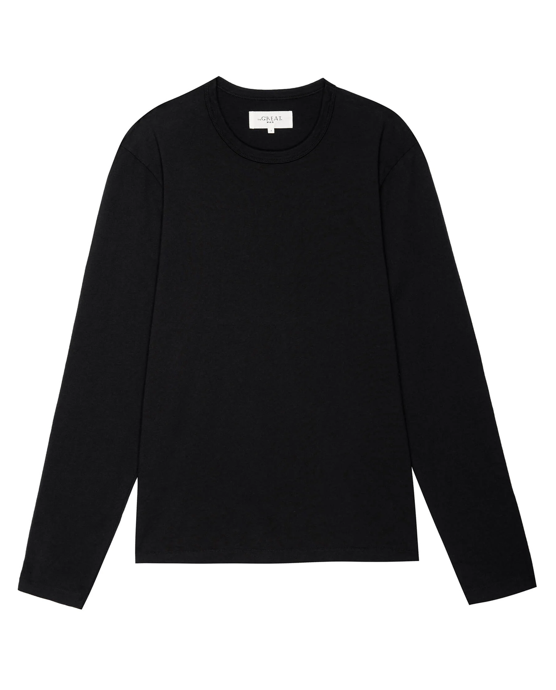 The Men's Pure Knits Long Sleeve Slim Crew. Solid -- Almost Black - Image 6
