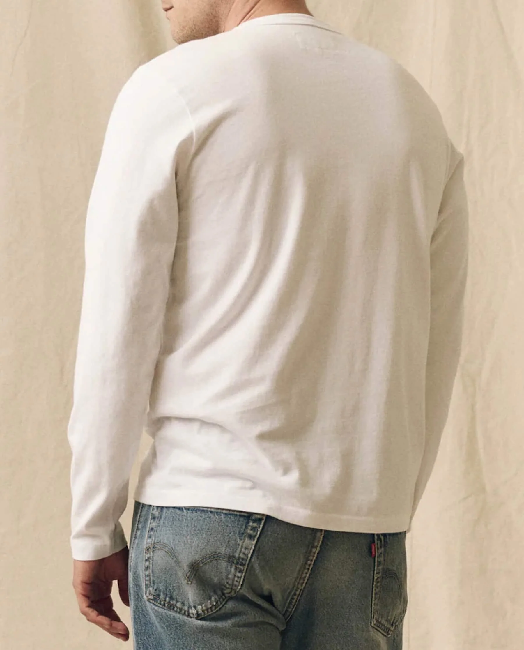 The Men's Pure Knits Long Sleeve Slim Crew. -- True White - Image 2