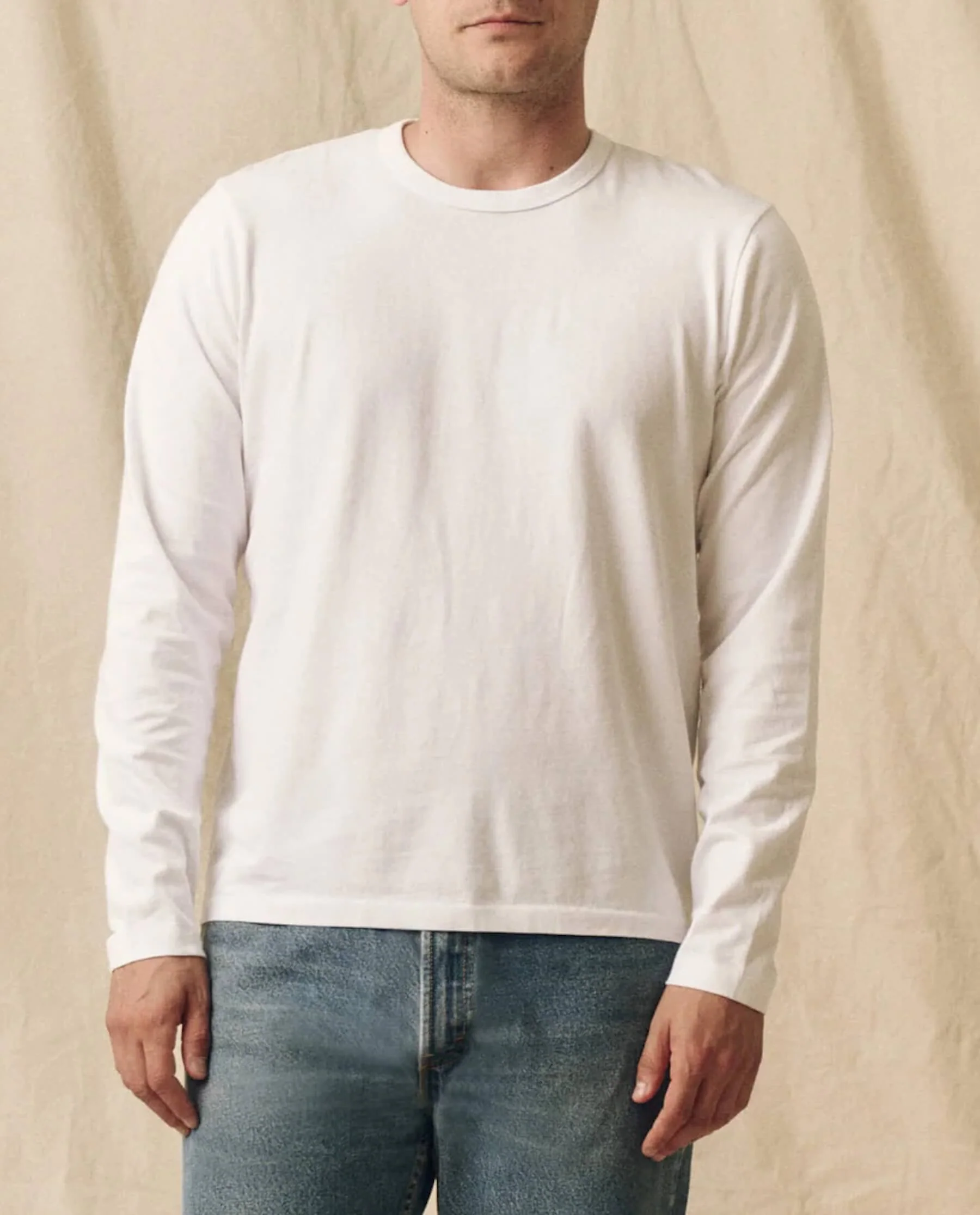 The Men's Pure Knits Long Sleeve Slim Crew. -- True White - Image 4