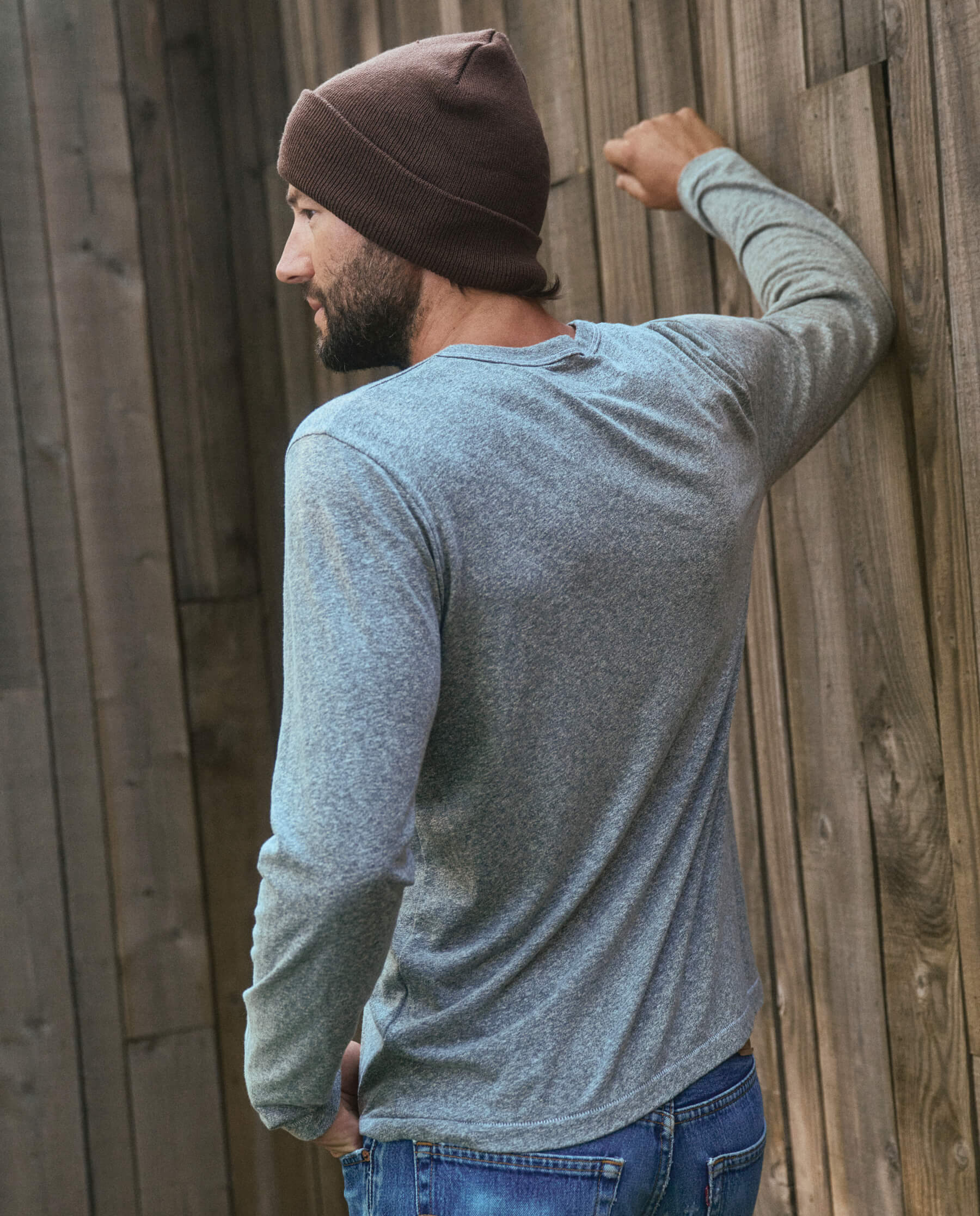 The Men's Slim Henley. -- Heather Grey - Image 3