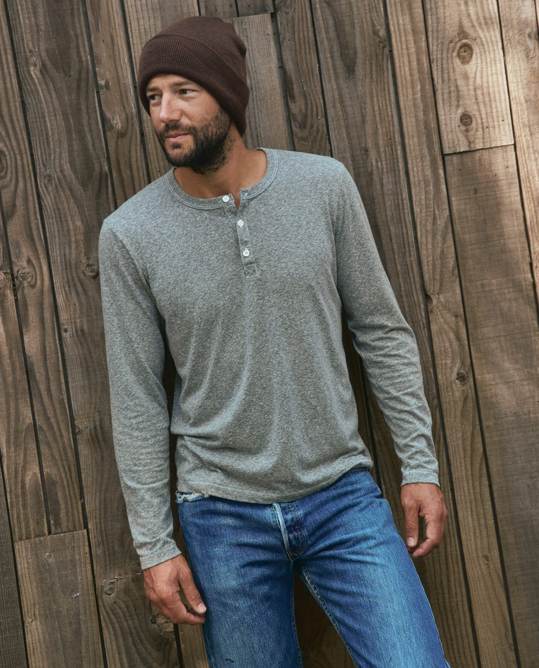 The Men's Slim Henley. -- Heather Grey - Image 4