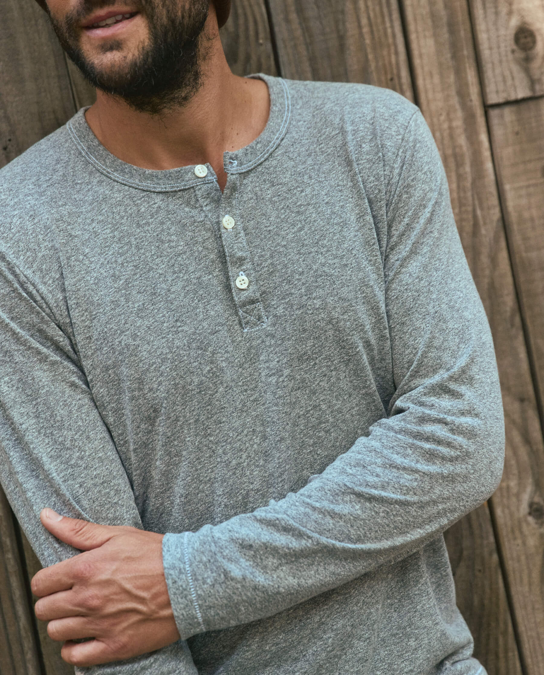 The Men's Slim Henley. -- Heather Grey - Image 5
