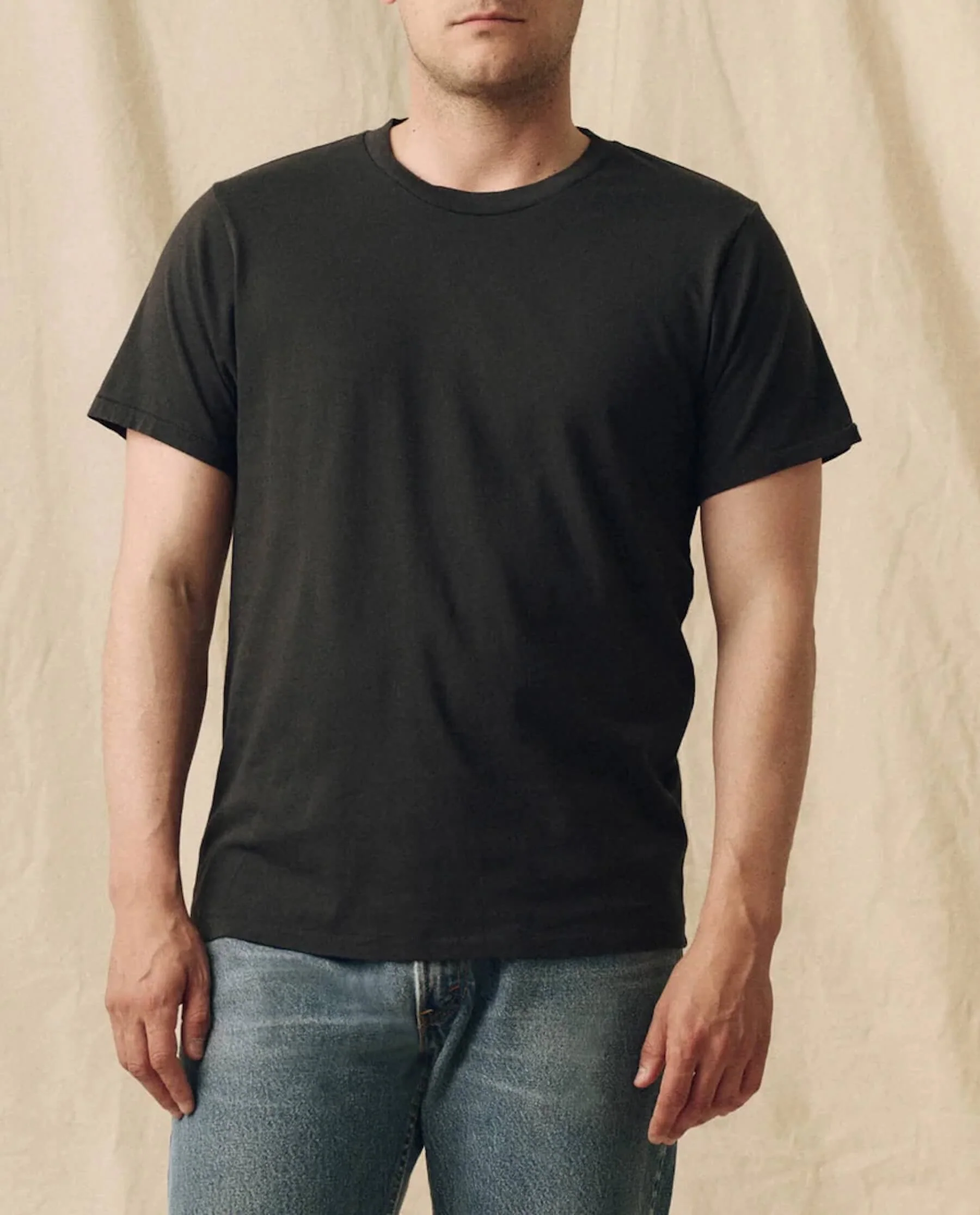 The Men's Pure Knits Slim Tee. Solid -- Almost Black - Image 2