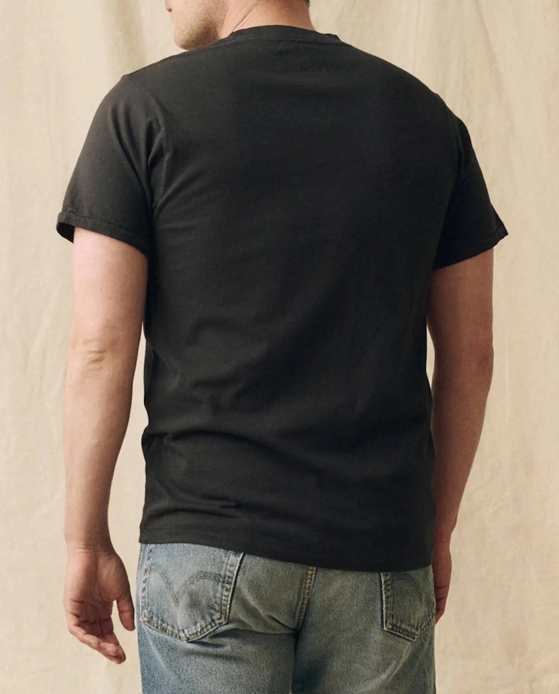 The Men's Pure Knits Slim Tee. Solid -- Almost Black - Image 4