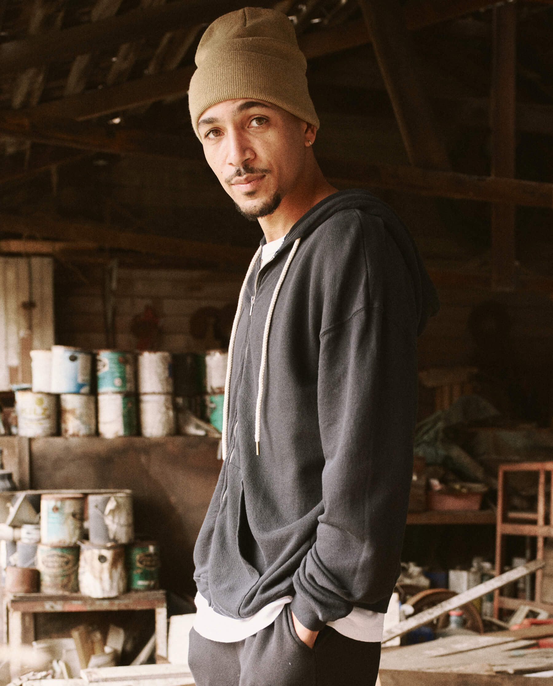 The Men's Zip Up Hoodie. -- Almost Black - Image 3