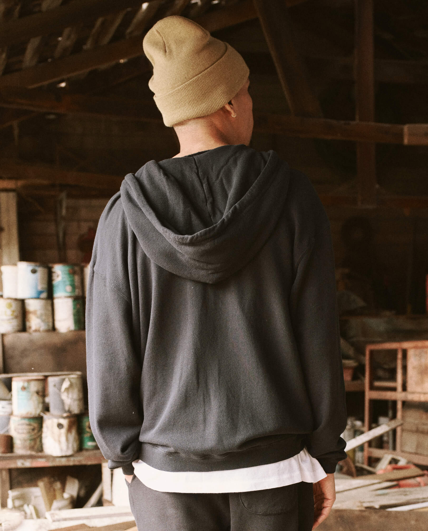 The Men's Zip Up Hoodie. -- Almost Black - Image 4