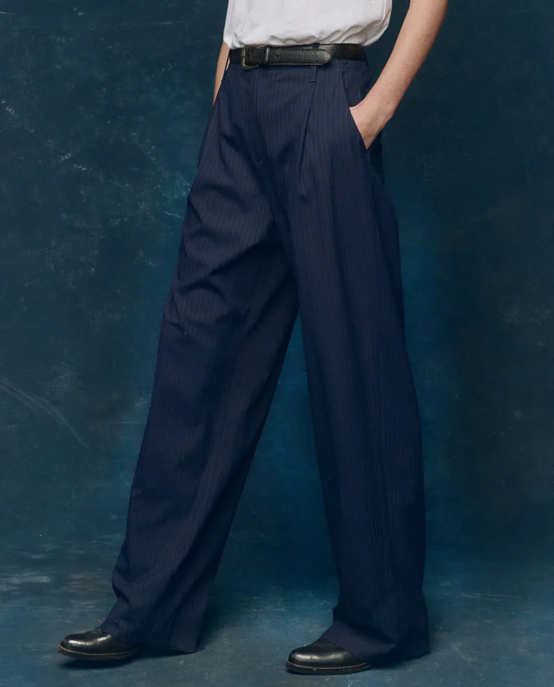 The Menswear Trouser. -- Dark Blue Stripe - Image 3