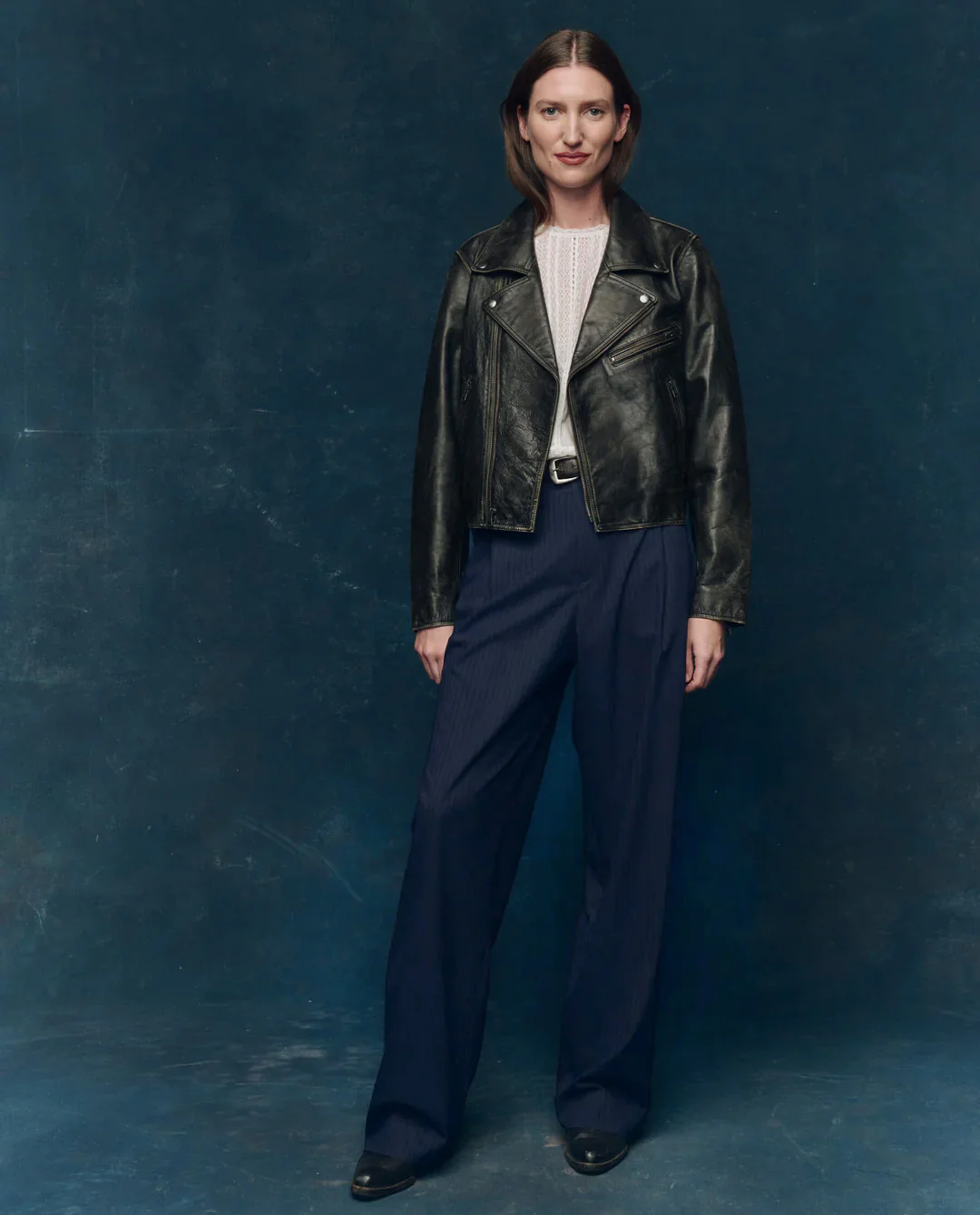 The Menswear Trouser. -- Dark Blue Stripe - Image 4