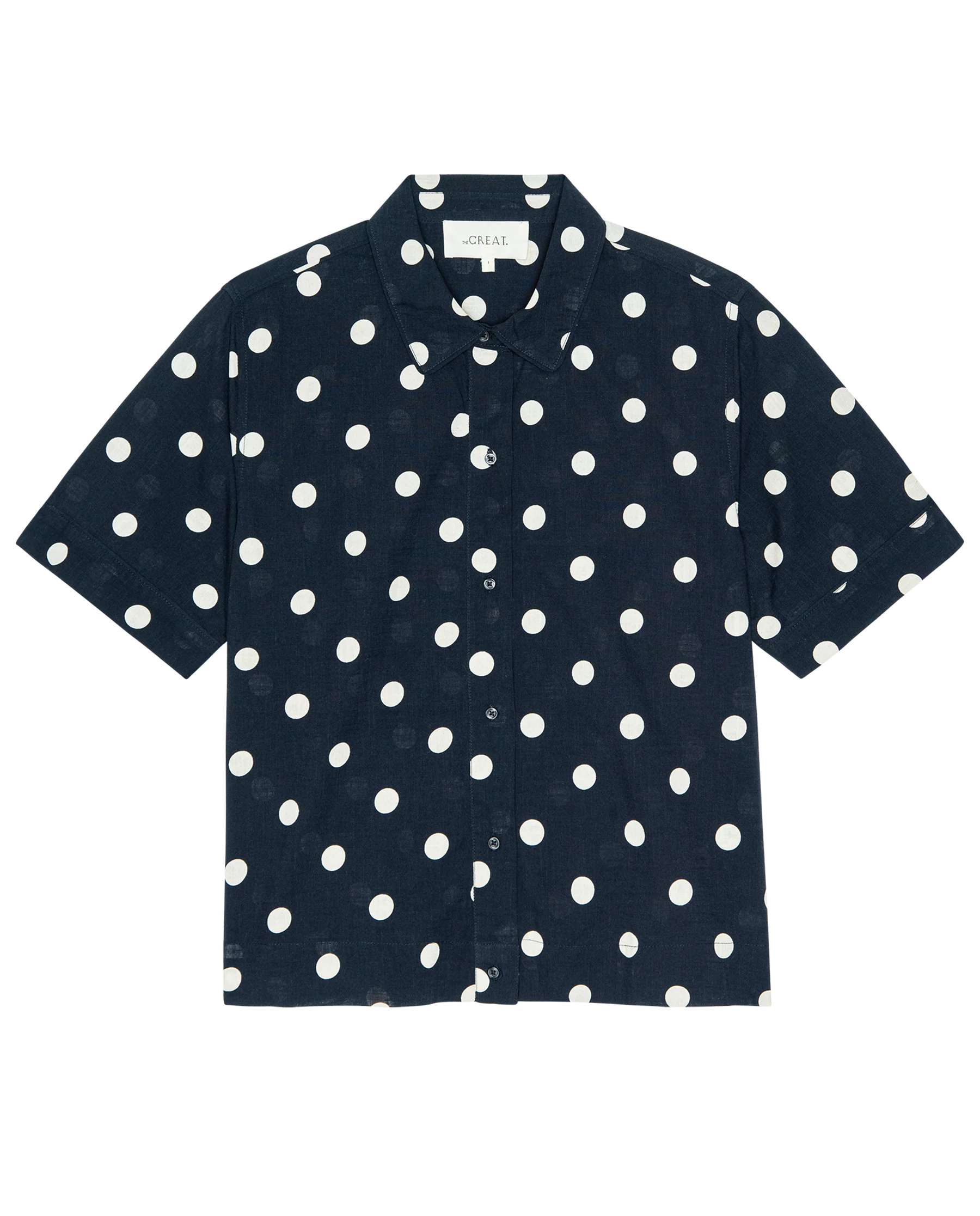The Messenger Top. -- Navy with Cream Polka Dots - Image 6