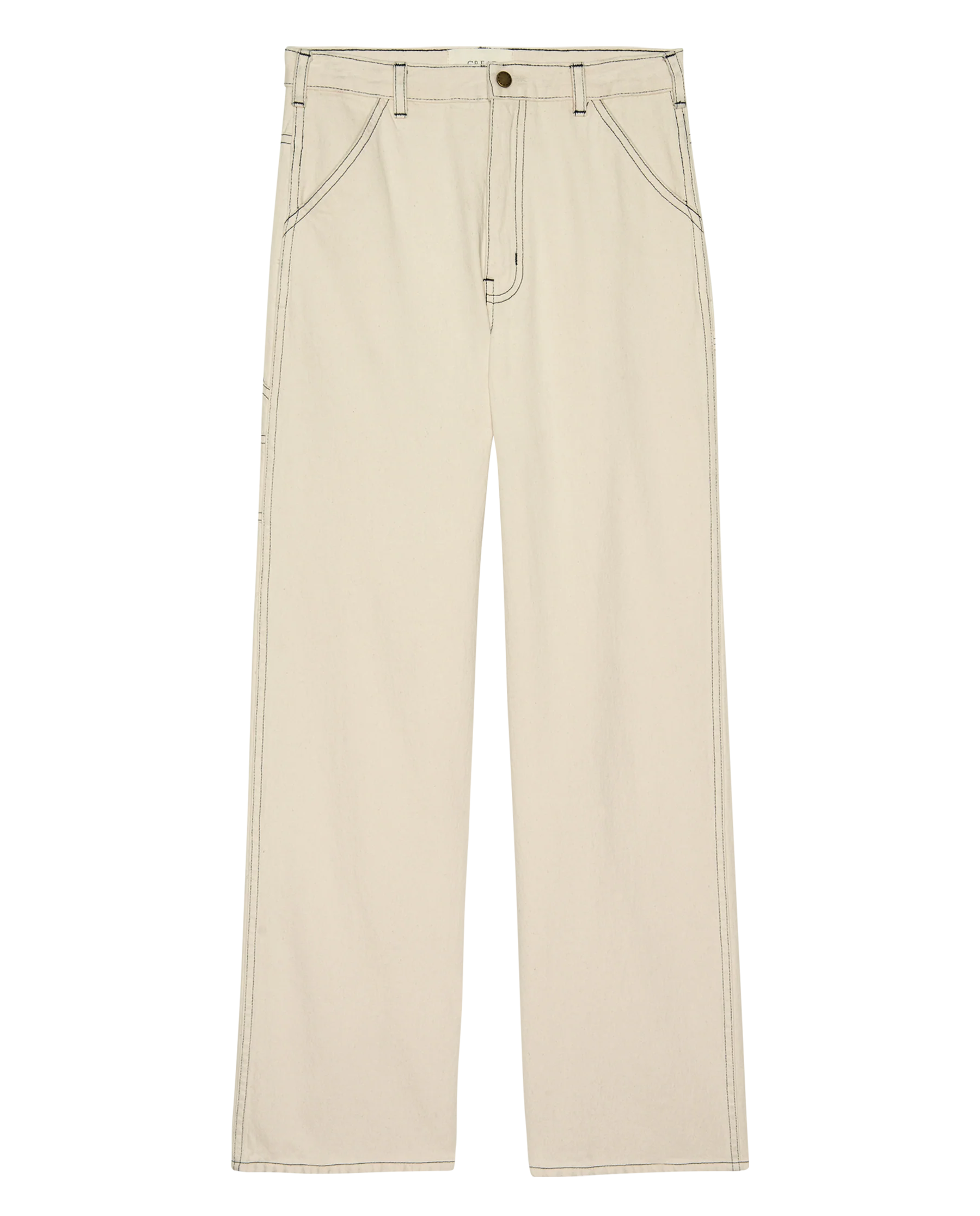 The Mill Jean. -- Natural with Navy Stitching - Image 6