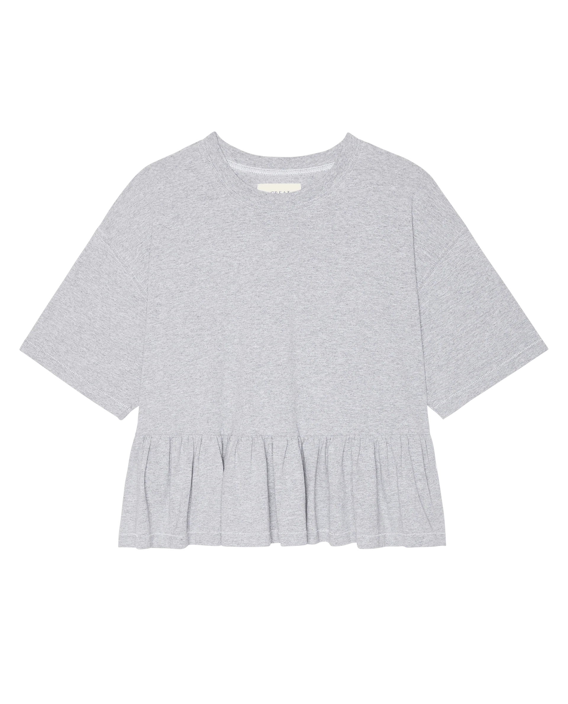 The Oversized Ruffle Peplum Tee. -- Heather Grey - Image 6