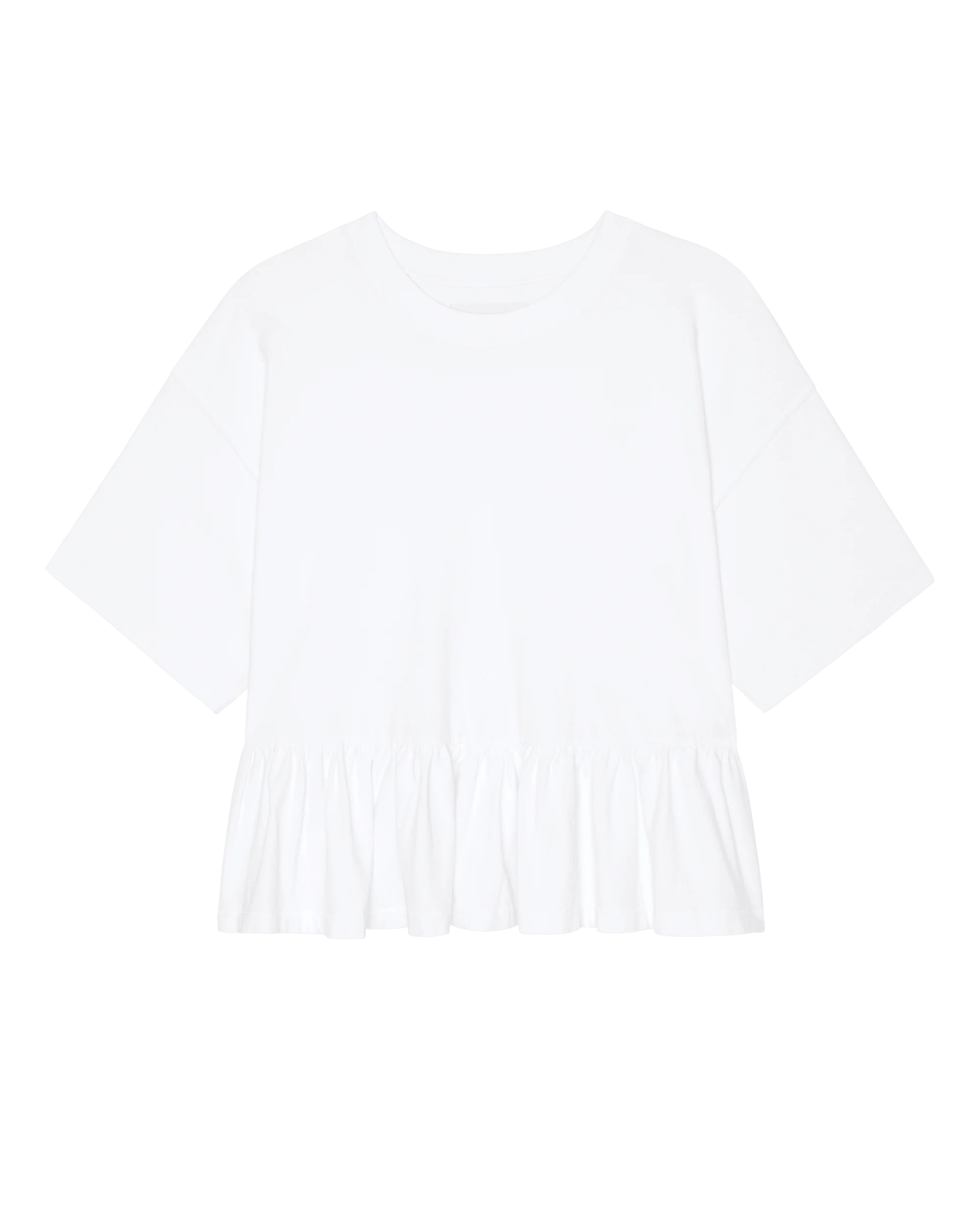 The Oversized Ruffle Peplum Tee. -- True White - Image 6