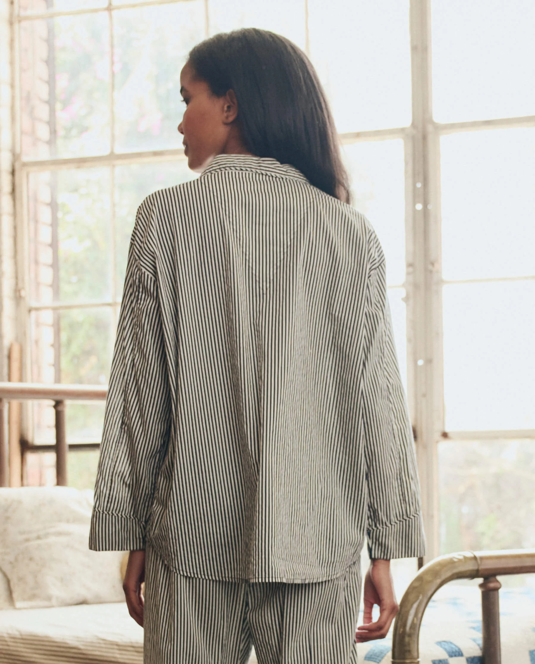 The Pajama Shirt. -- Black and Cream Crew Stripe - Image 5