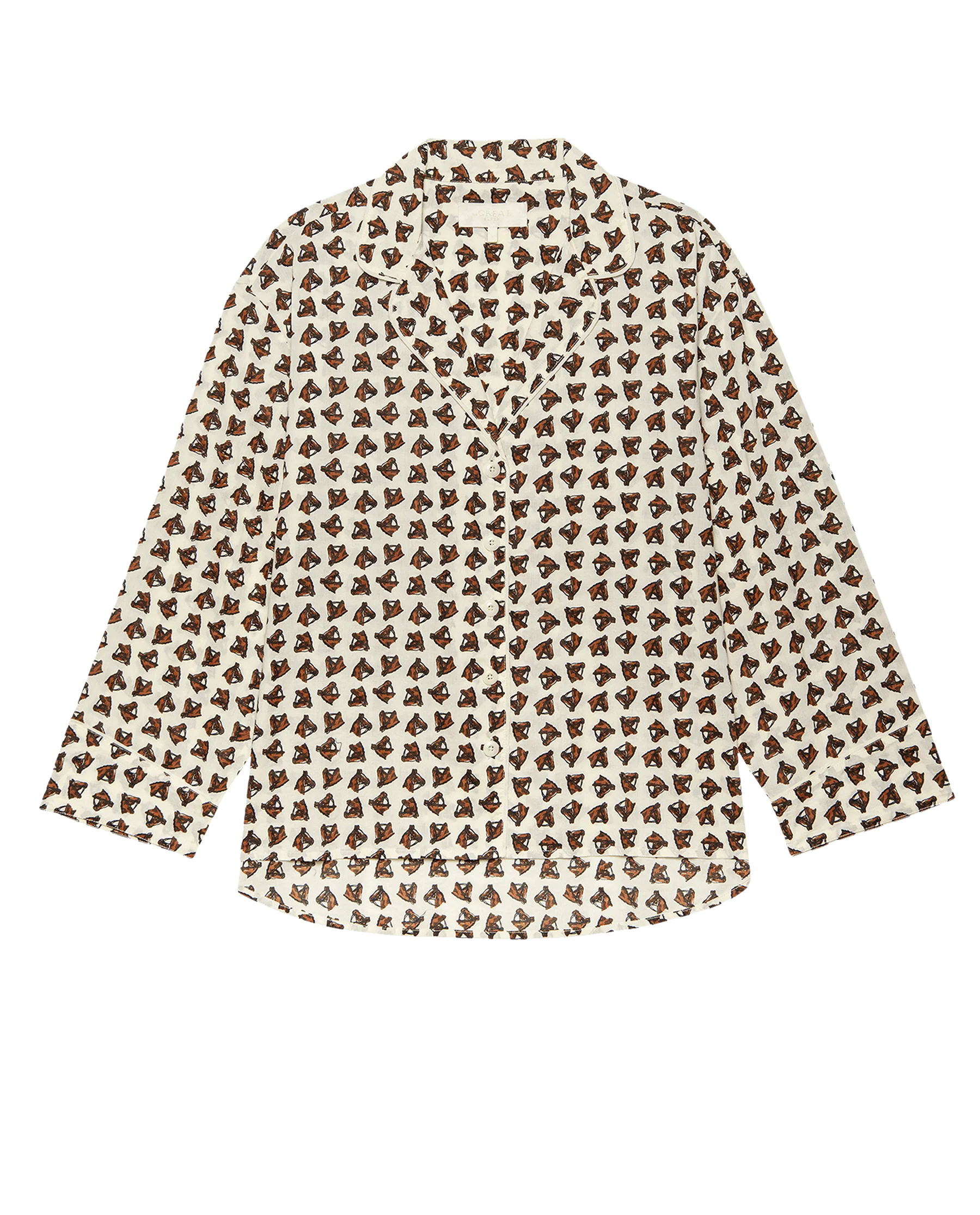 The Pajama Shirt. -- Cream Horse Medallion Print - Image 5