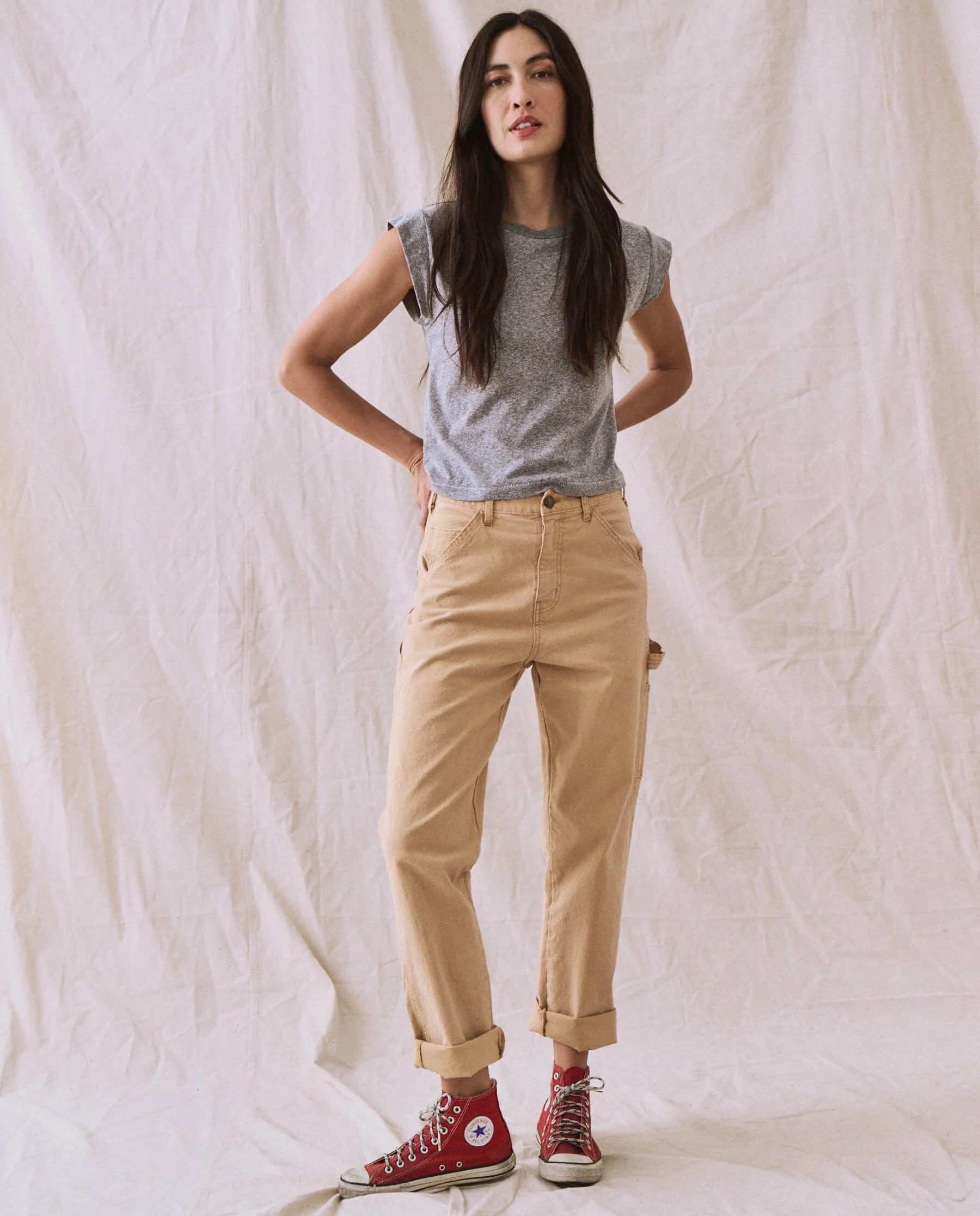 The Peak Shoulder Tee. -- Heather Grey - Image 4
