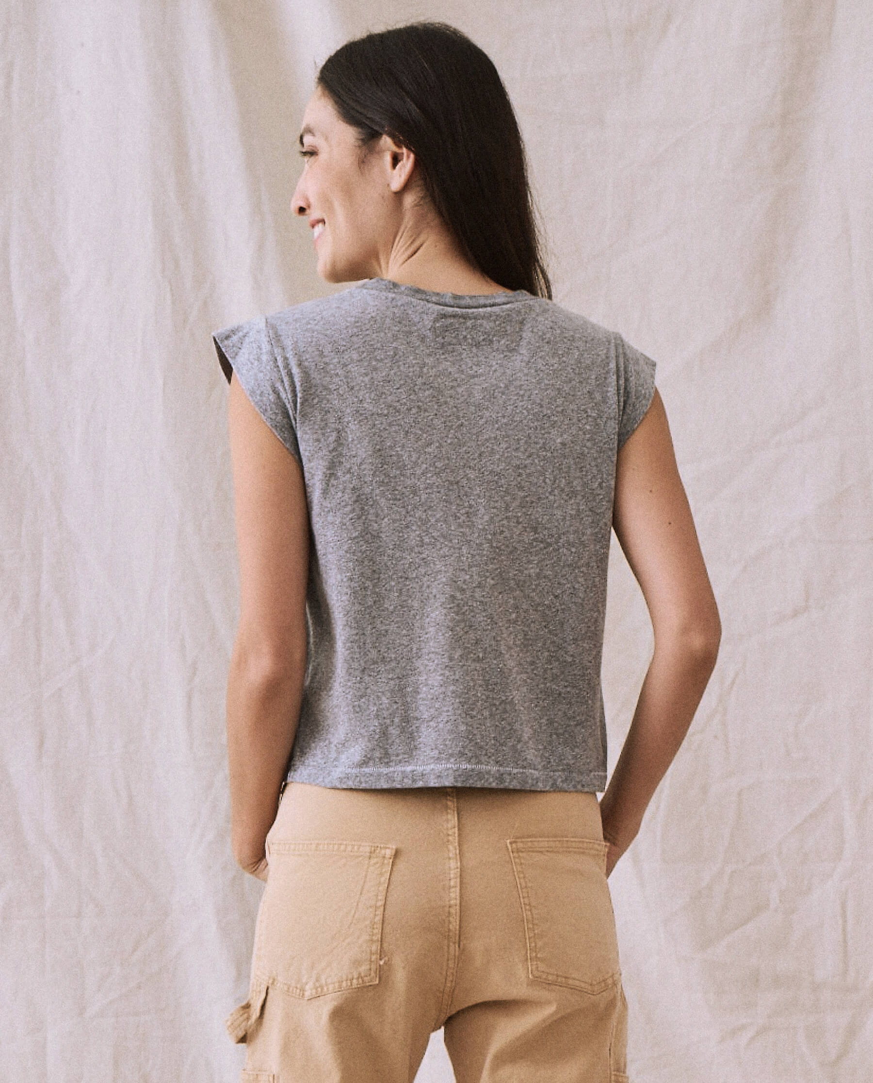 The Peak Shoulder Tee. -- Heather Grey - Image 5