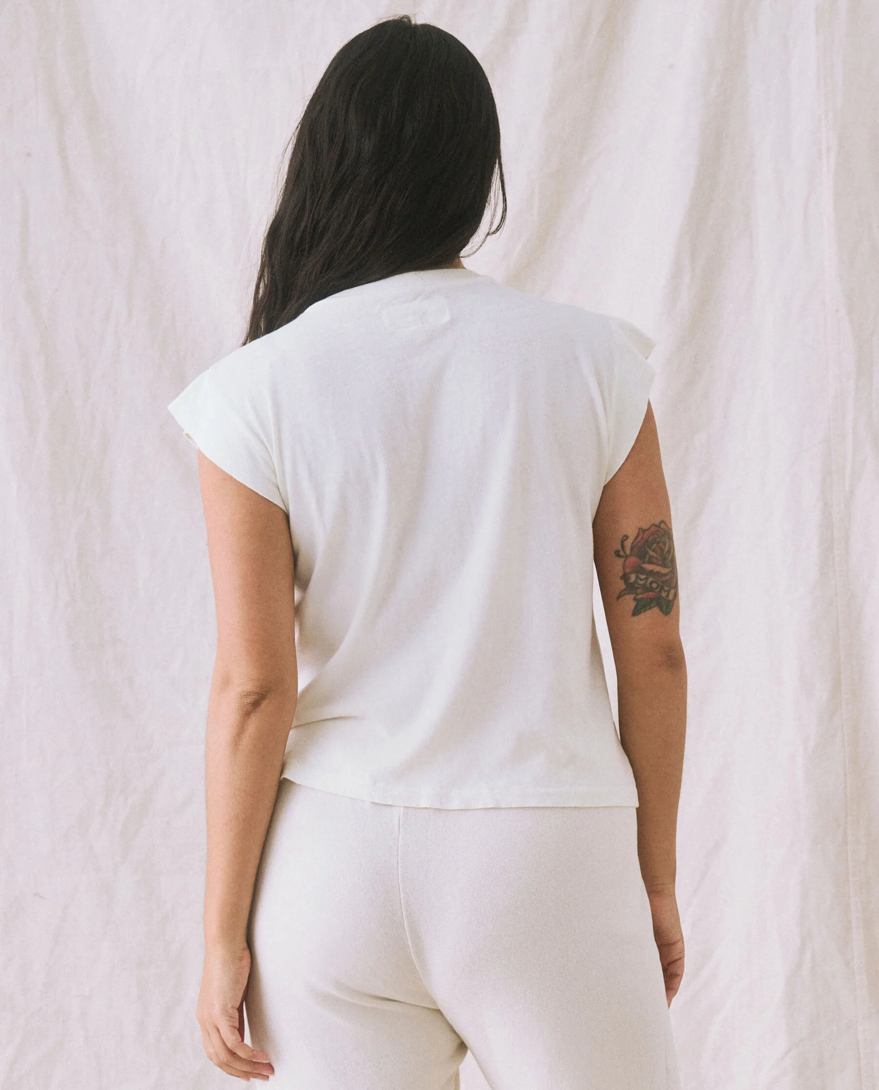 The Peak Shoulder Tee. -- Washed White - Image 5