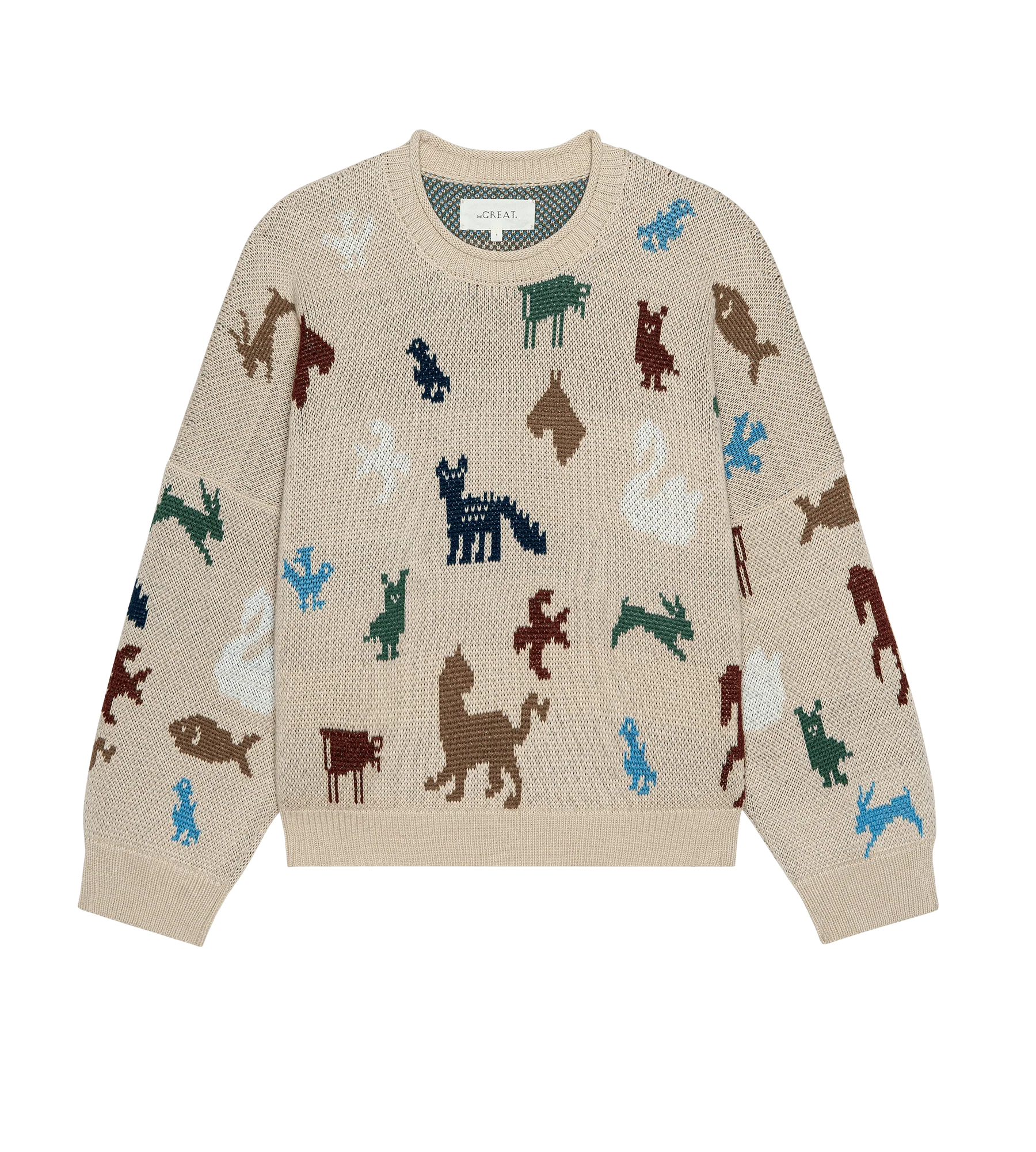 The Pictograph Roll Neck Pullover. -- Cream - Image 6