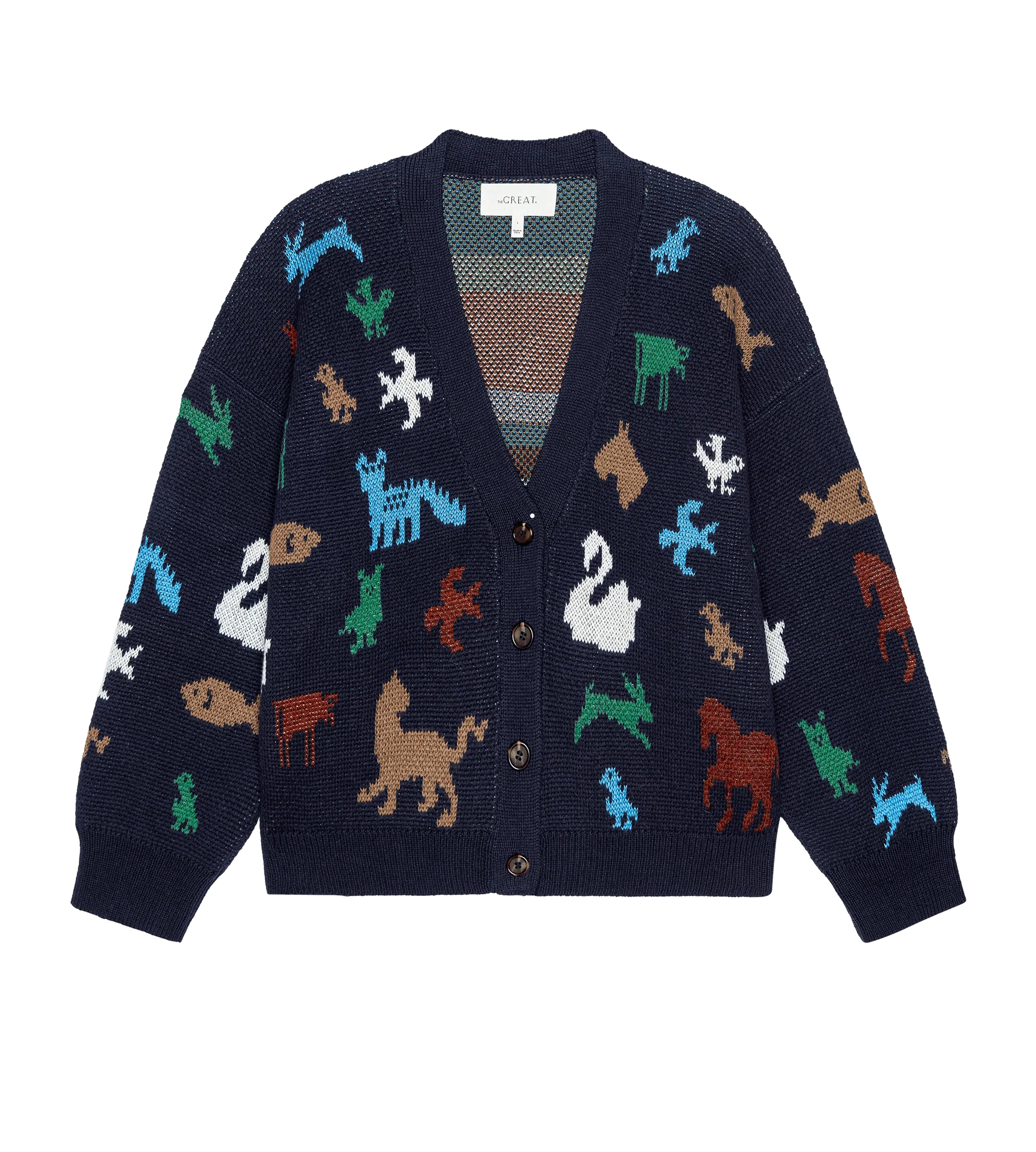 The Pictograph Slouch Cardigan. -- Navy - Image 6