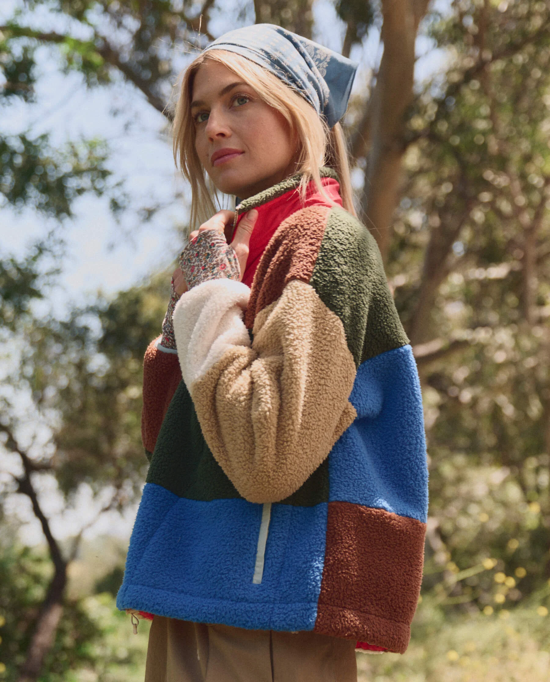 The Plush Color Block Sierra Pullover. -- Canyon Multi - Image 3