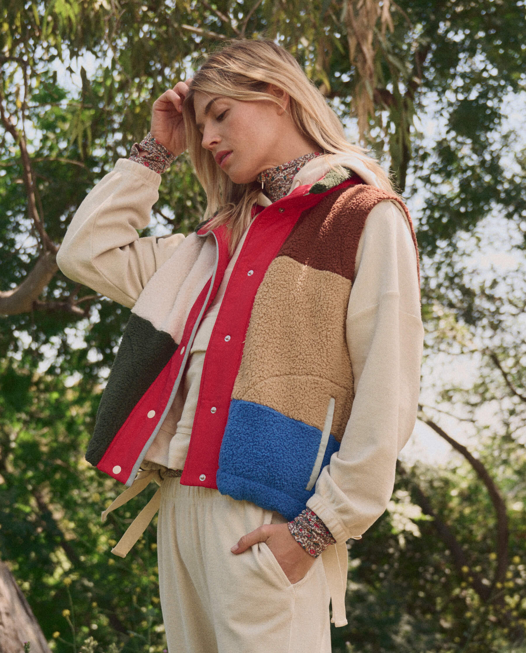 The Plush Color Block Sierra Vest. -- Canyon Multi - Image 2