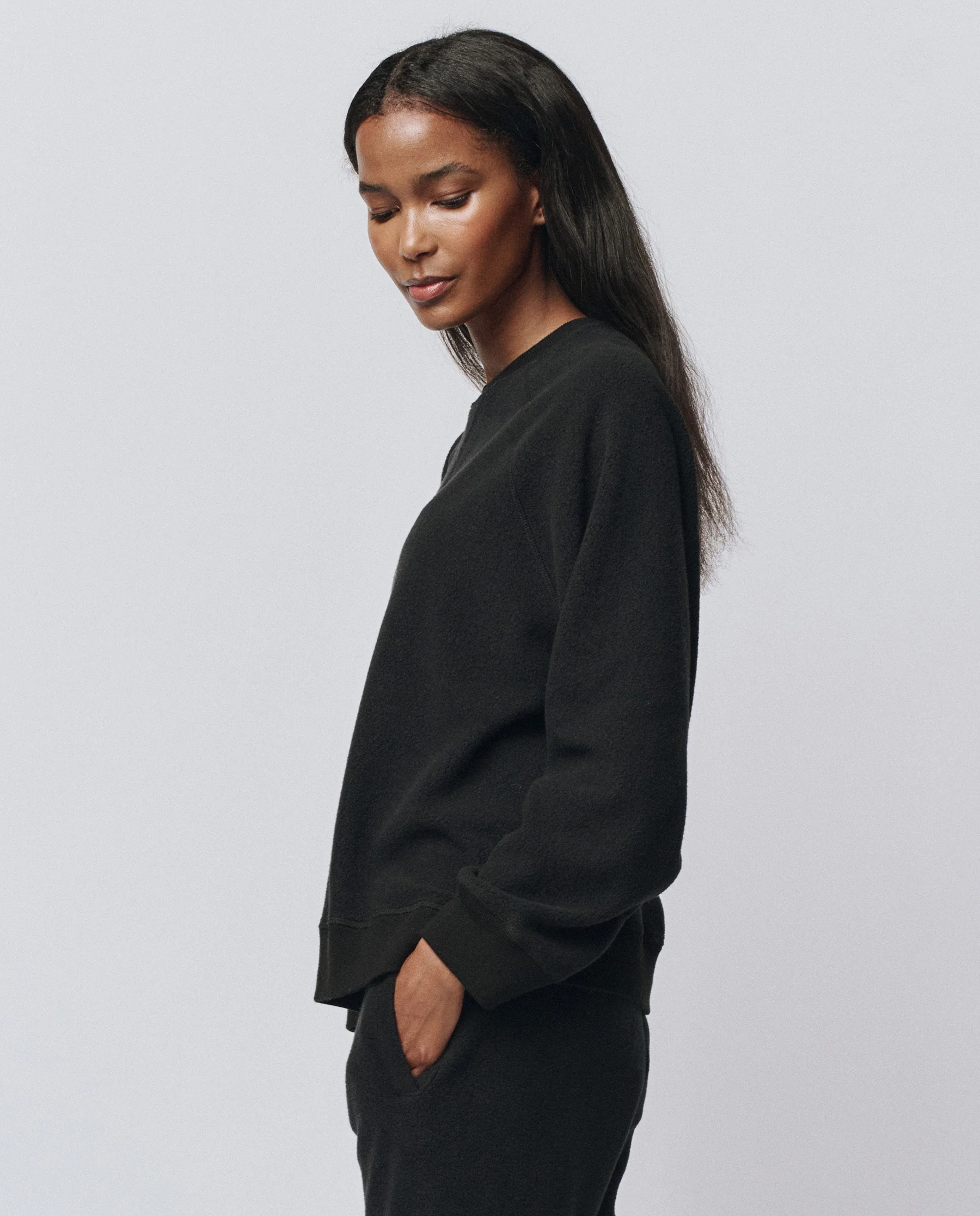 The Plush Slouch Sweatshirt. -- Almost Black - Image 3