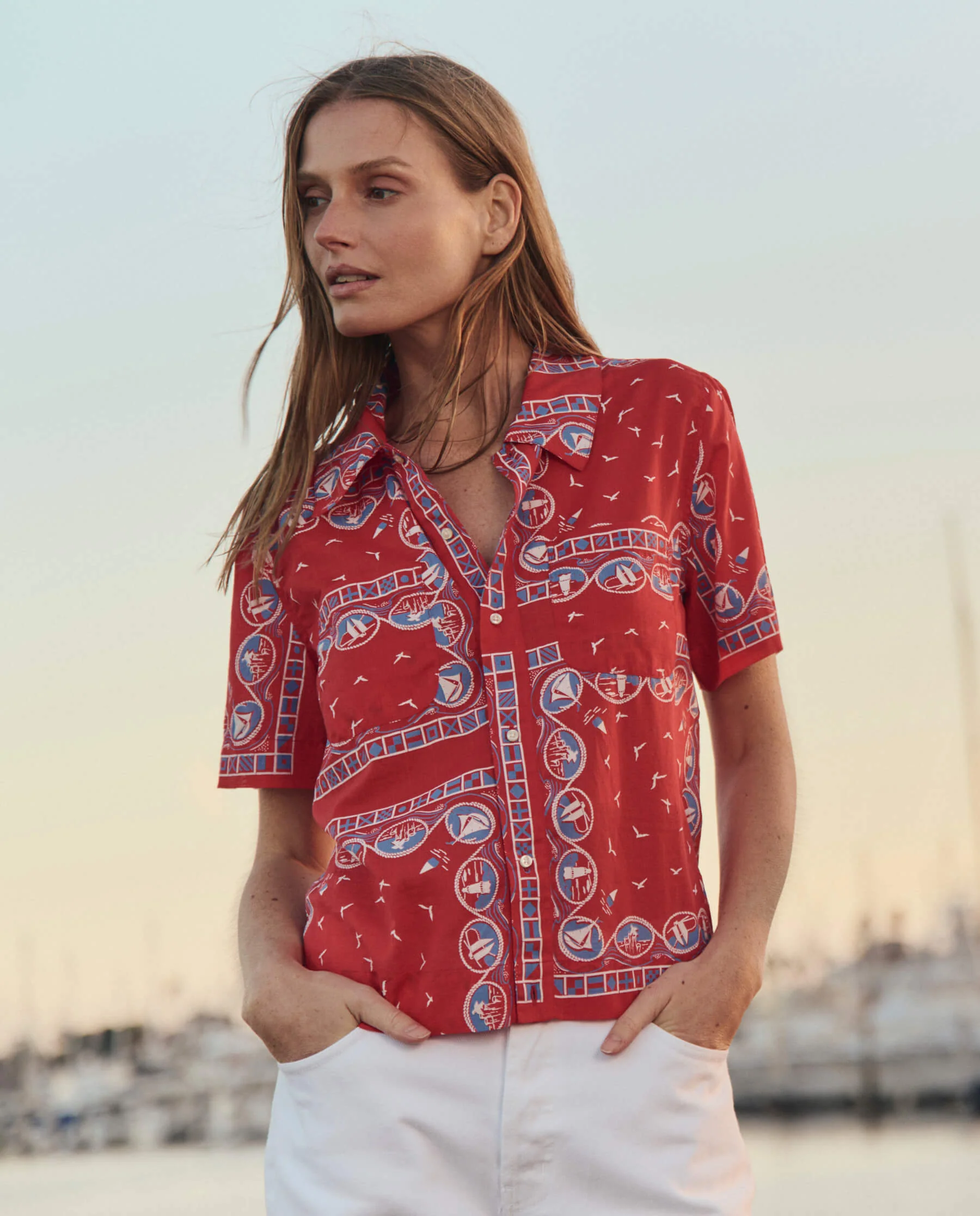 The Postcard Shirt. -- Red Sailboat Bandana - Image 3