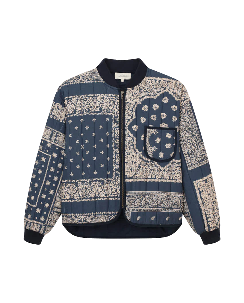 The Quilted Bomber. -- Navy Bandana Print - Image 5