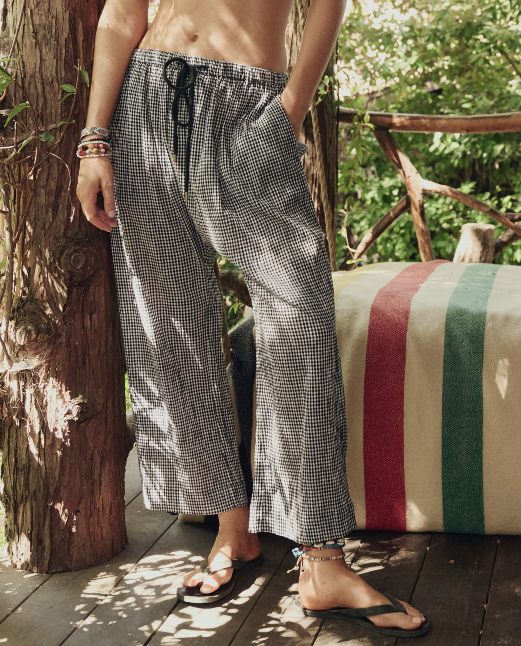 The Reef Pant. -- Black And Cream Check - Image 4