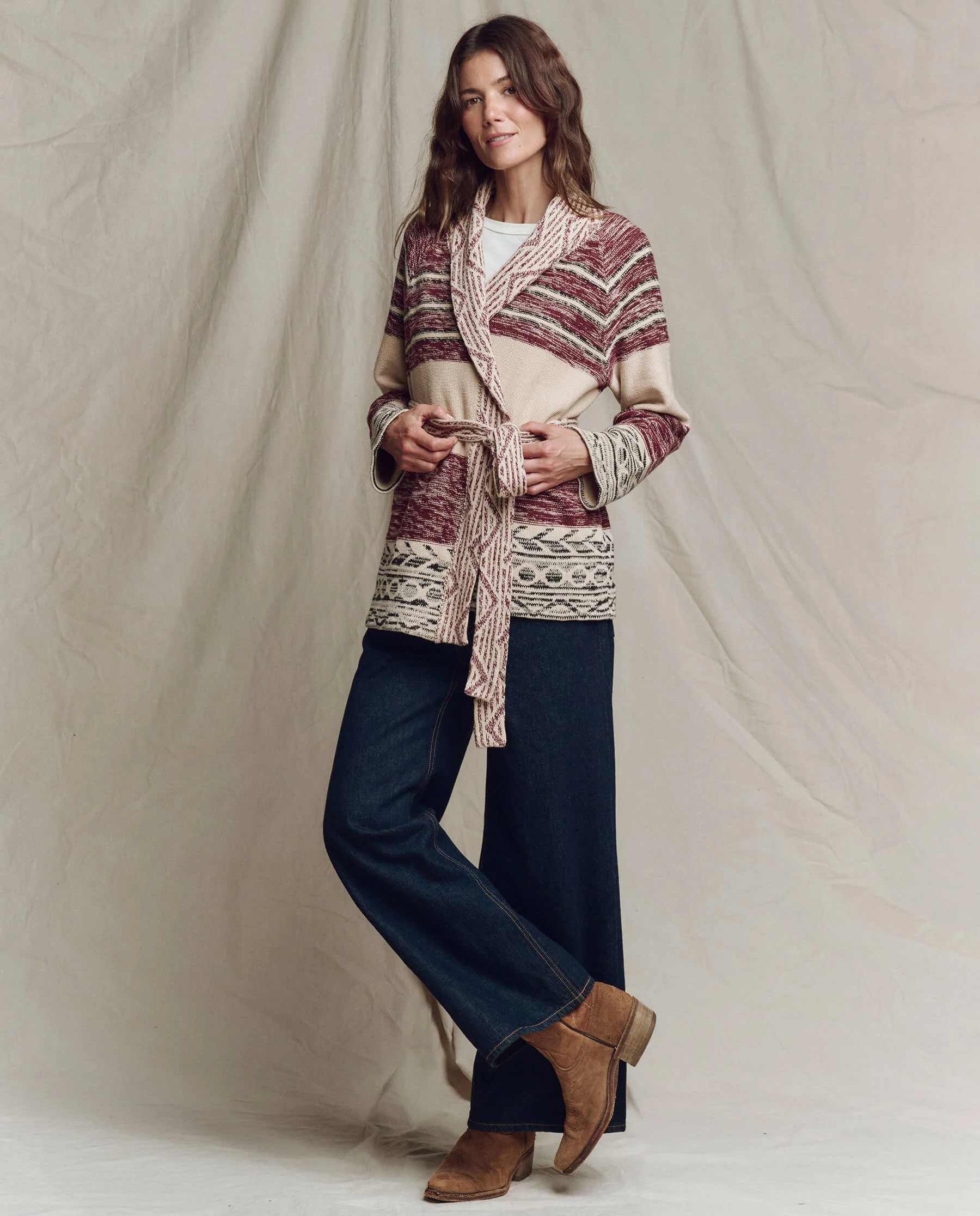 The Riding Cardigan. -- Rusted Red Multi - Image 4