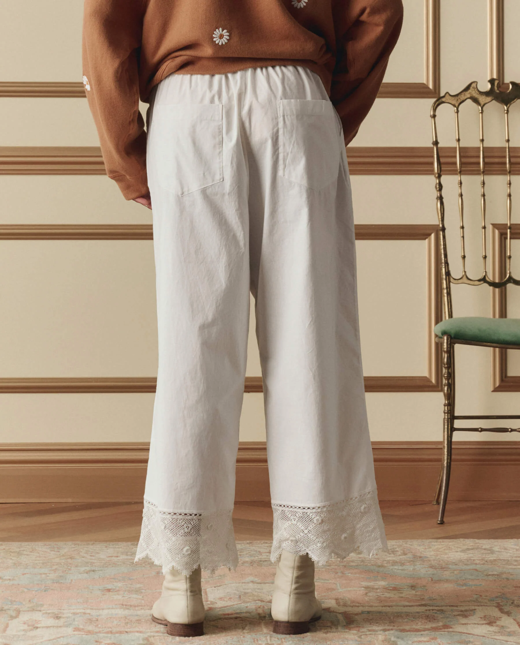 The Rosette Crochet Pant. -- Cream - Image 4