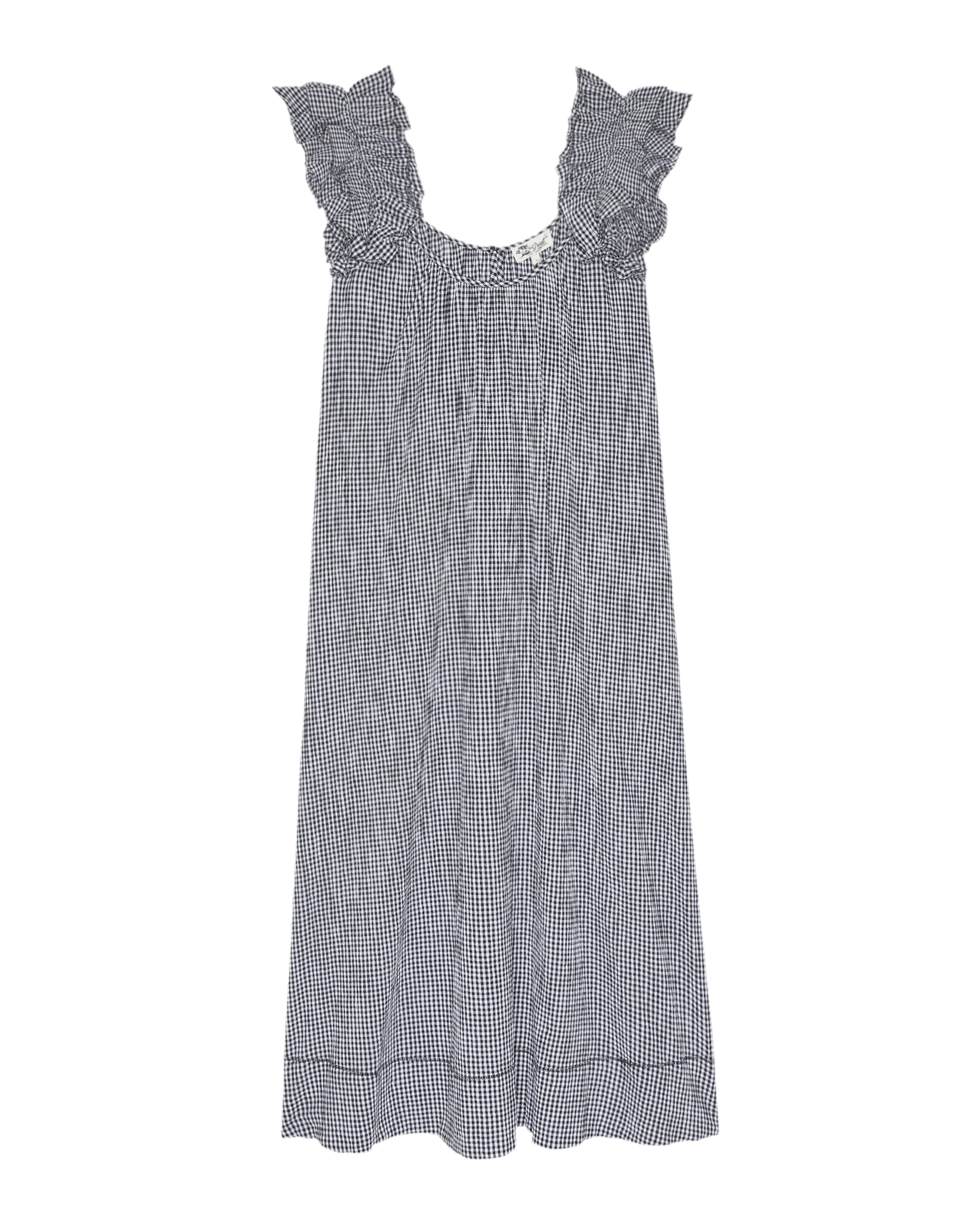 The Ruffle Coverup. -- Black And Cream Check - Image 6