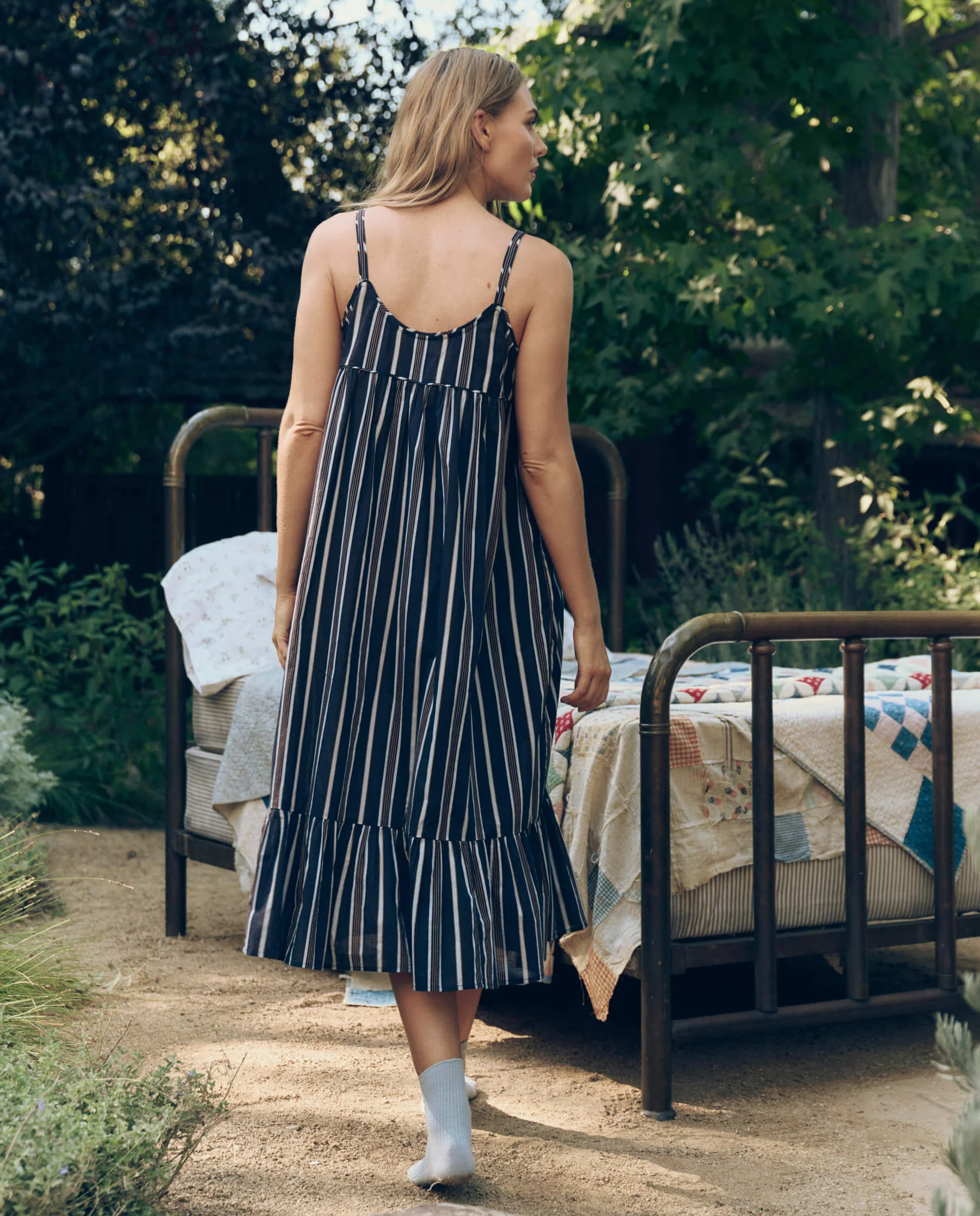 The Ruffle Tank Night Dress. -- Coastline Stripe - Image 4