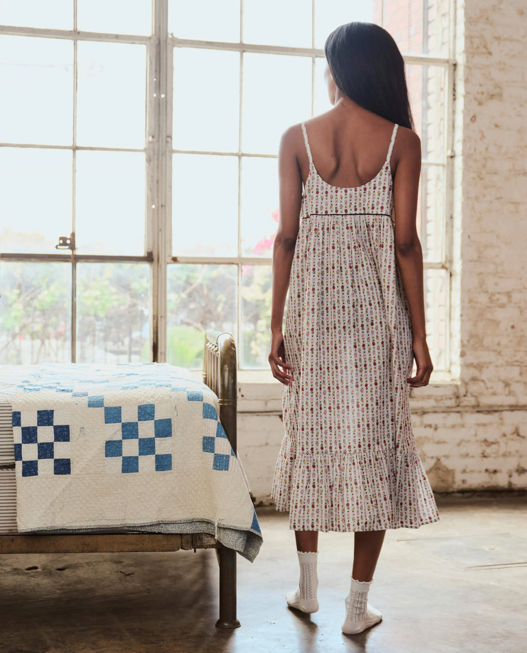 The Ruffle Tank Night Dress. -- Ribbon Floral - Image 5