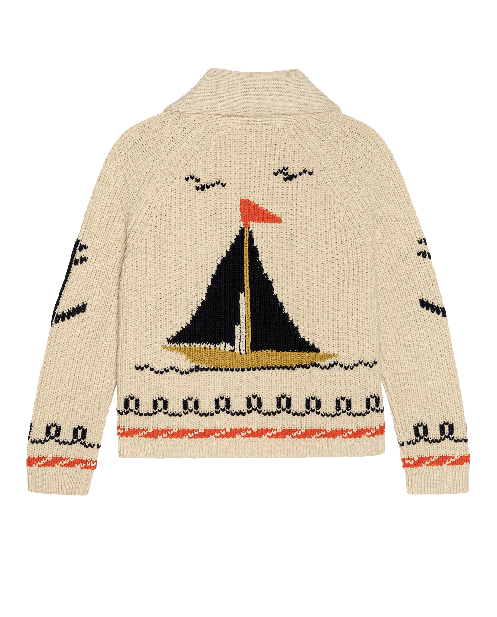 The Sailboat Lodge Cardigan. -- Cream - Image 5