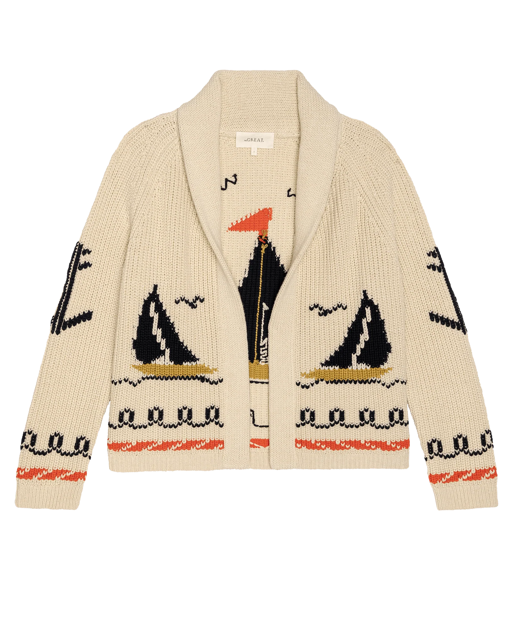 The Sailboat Lodge Cardigan. -- Cream - Image 6