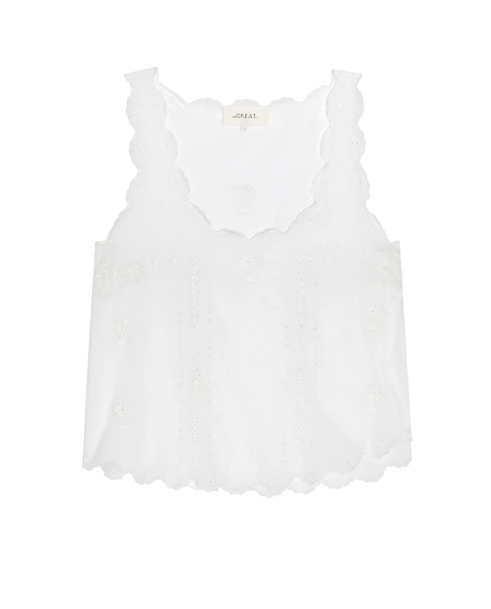 The Scalloped Eyelet Tank. -- White - Image 5