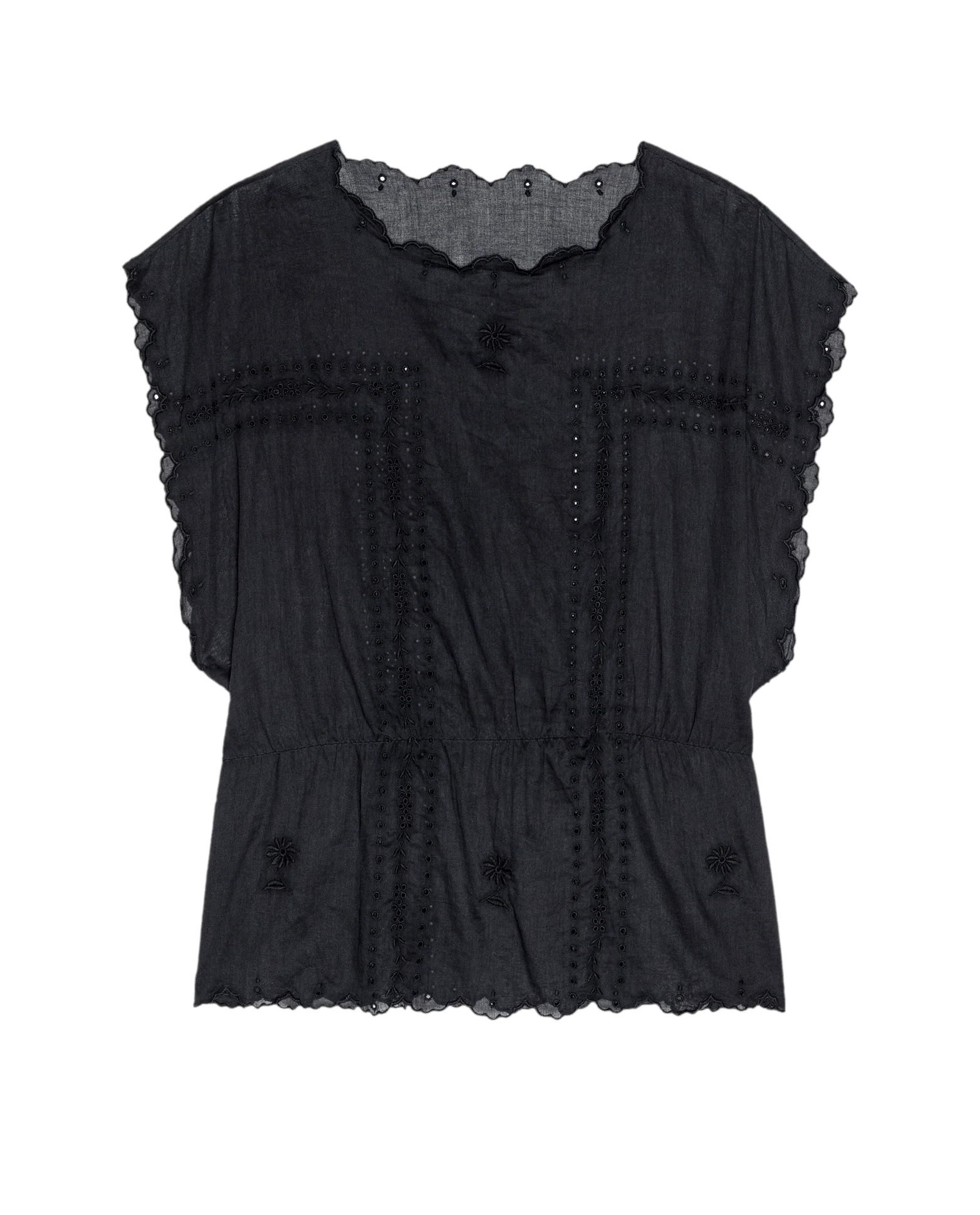 The Scalloped Eyelet Tunic. -- Black - Image 5