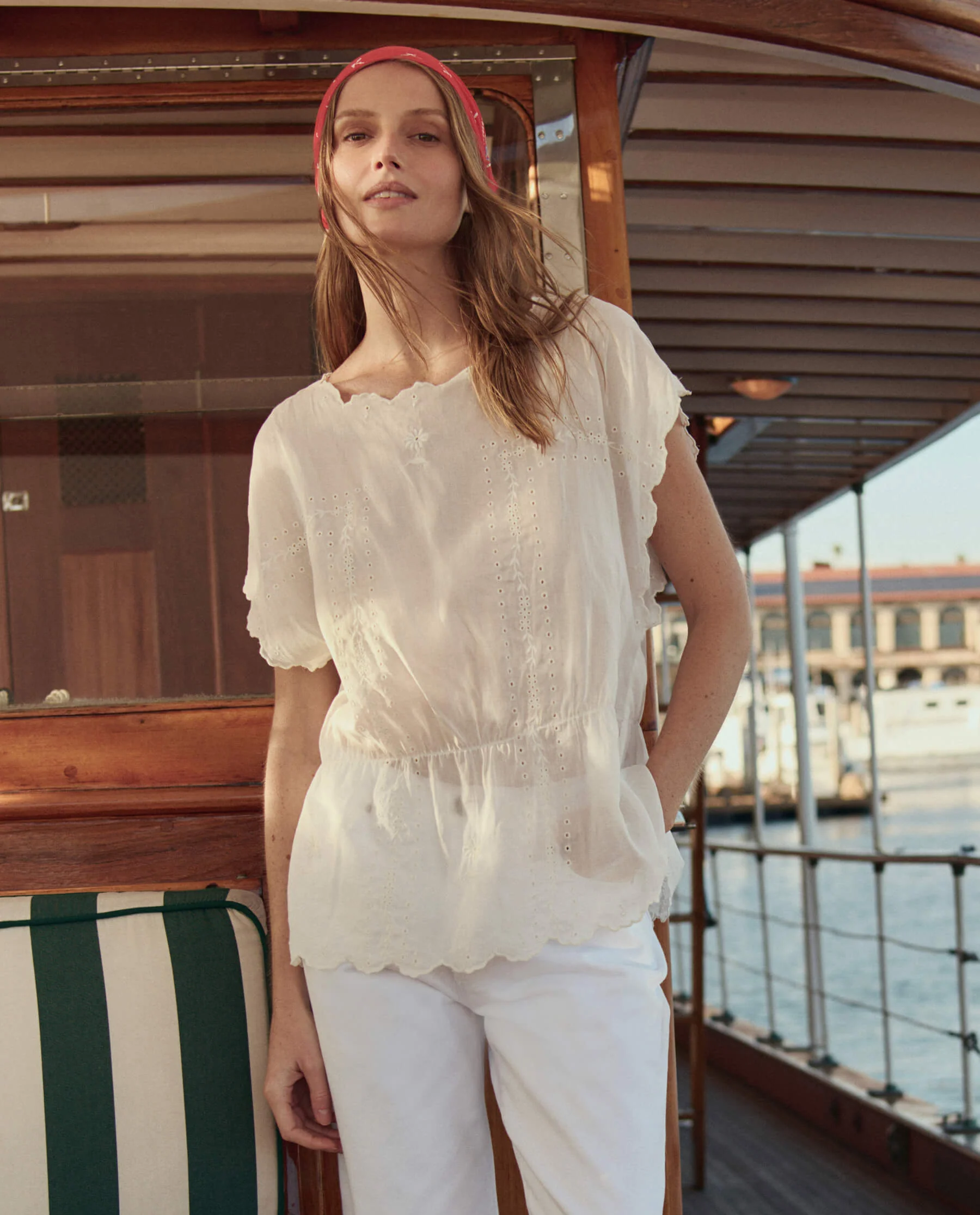 The Scalloped Eyelet Tunic. -- White - Image 3