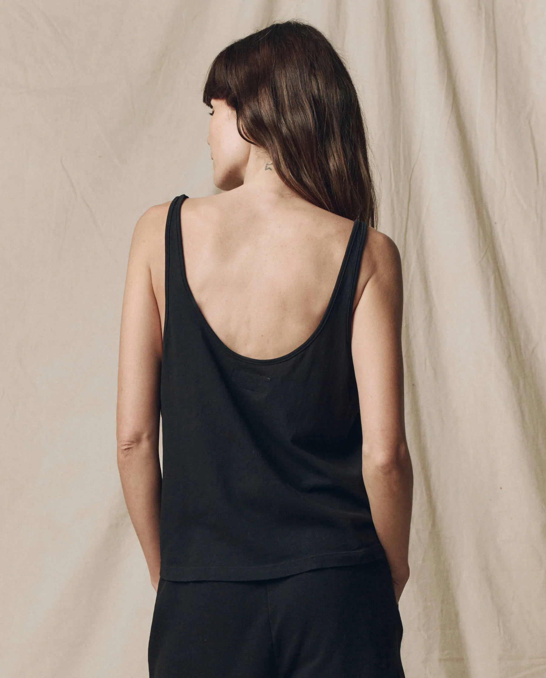 The Scoop Neck Tank. Solid -- Almost Black - Image 2