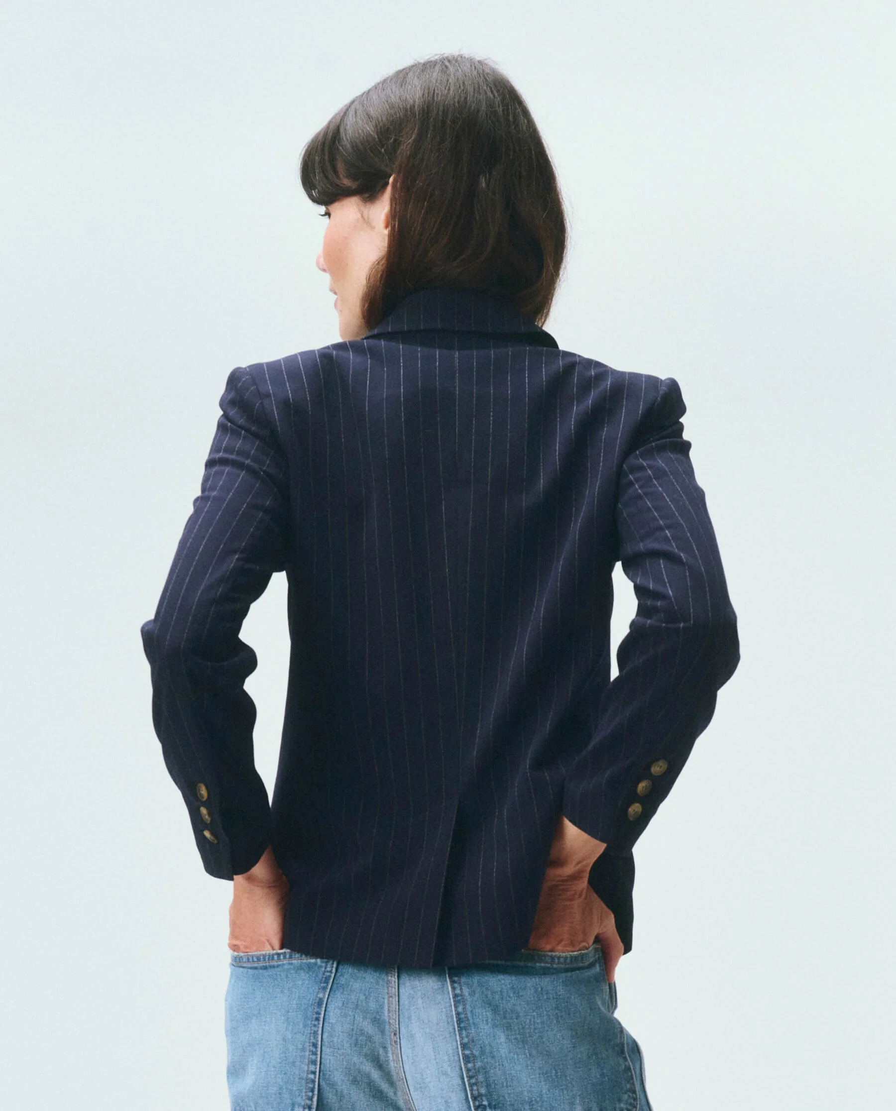 The Shrunken Blazer. -- Navy Pin Stripe - Image 4