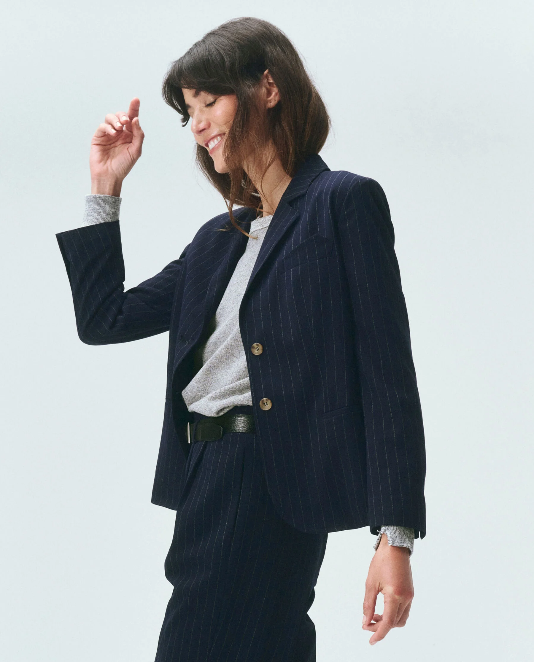 The Shrunken Blazer. -- Navy Pin Stripe - Image 6