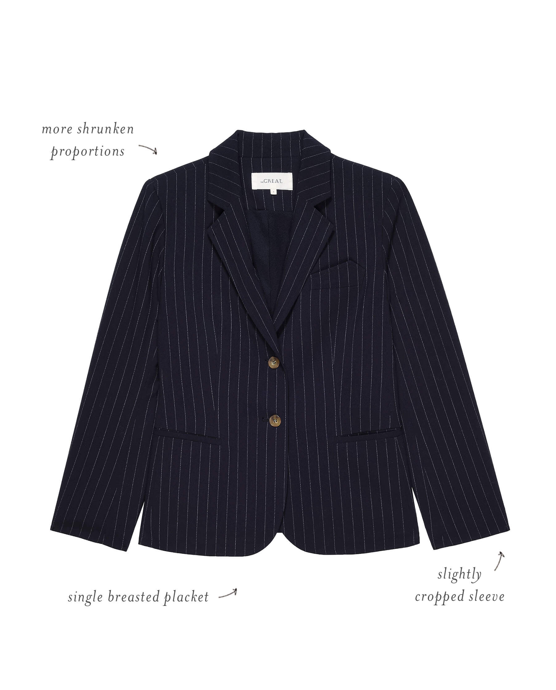 The Shrunken Blazer. -- Navy Pin Stripe - Image 7