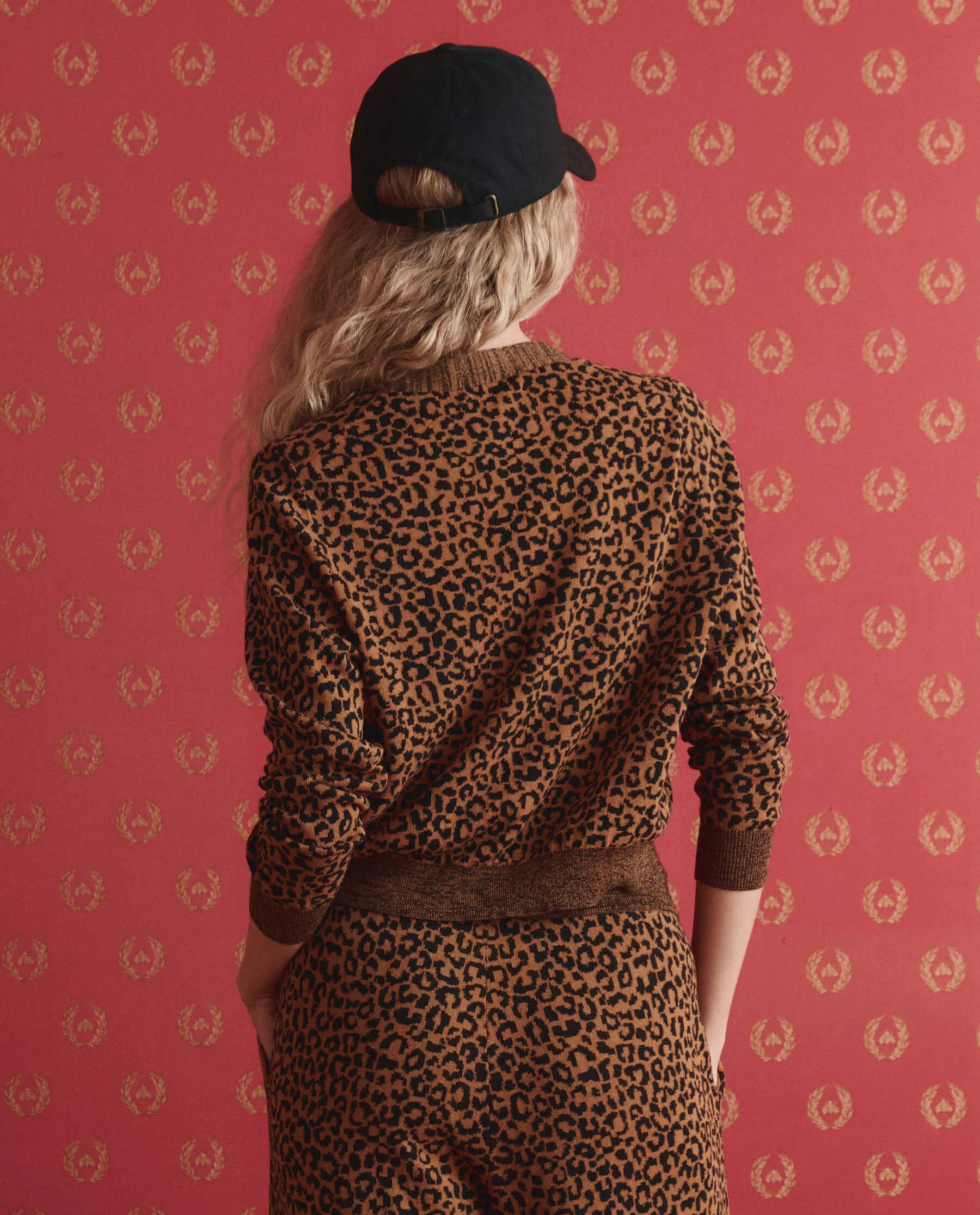 The Shrunken V Neck Cardigan. -- Leopard - Image 3